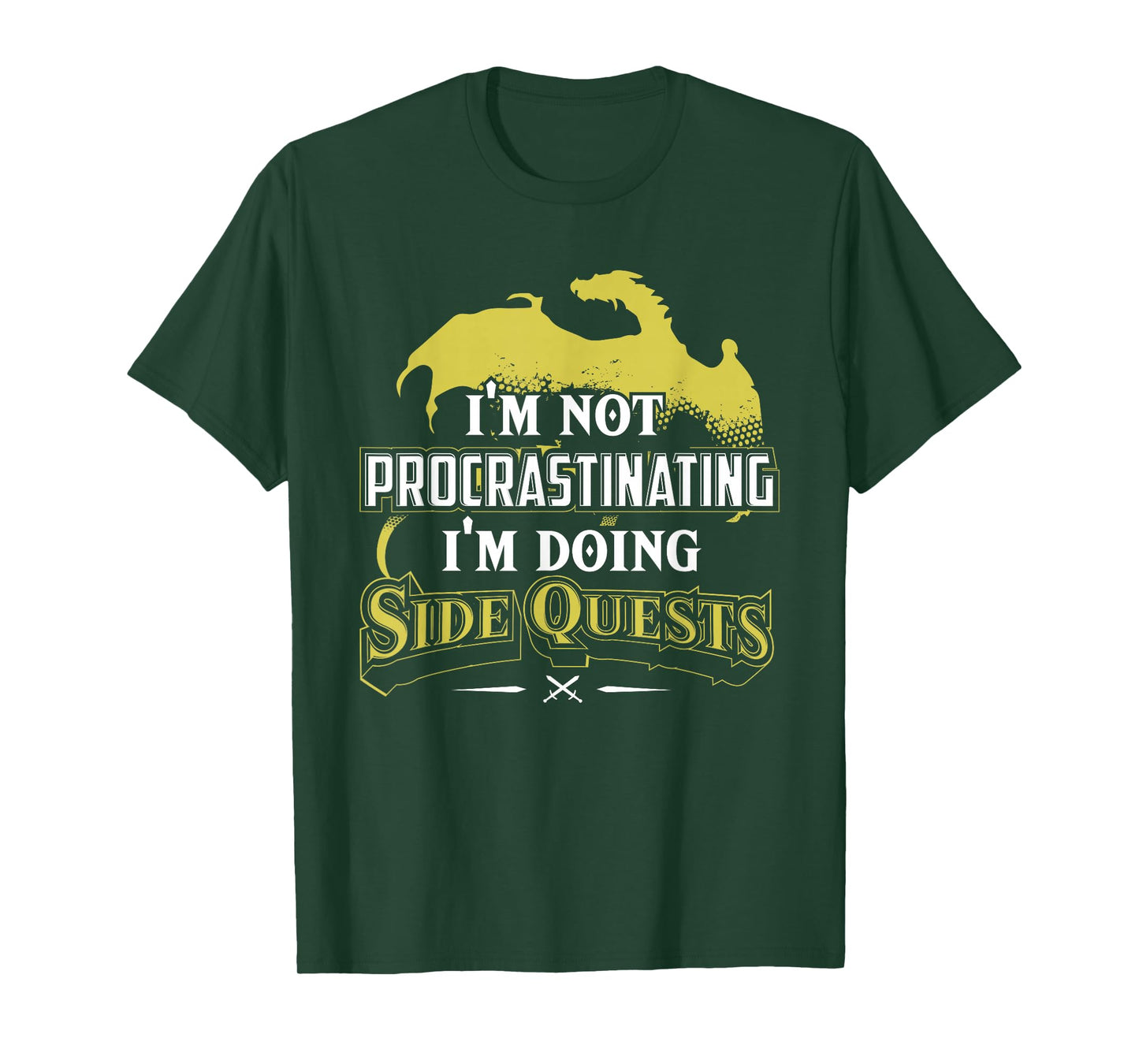 RPG Gamer T-Shirt: I'm Doing Side Quests - Casual Crew Neck, Short Sleeve, Adult Polyester Tee (Black)