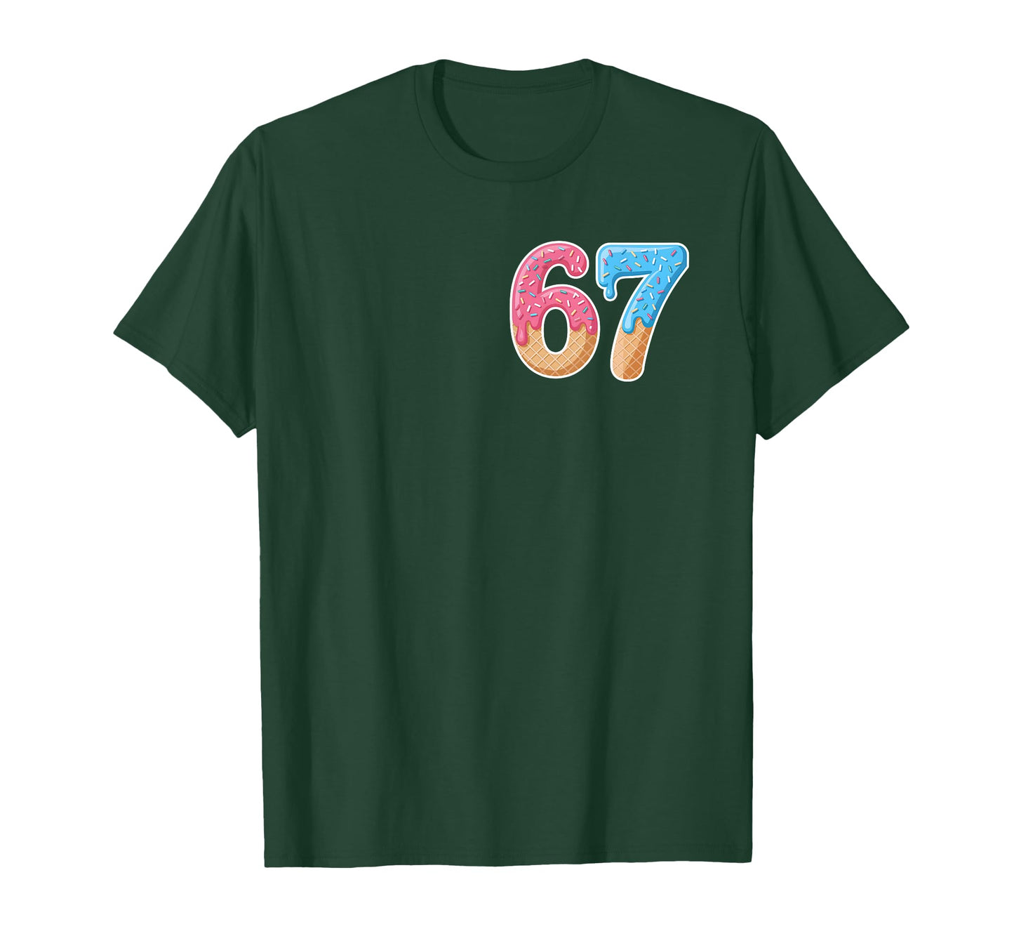 67 Six Seven 6 7 Meme Ice Cream Drip Front and Back T-Shirt