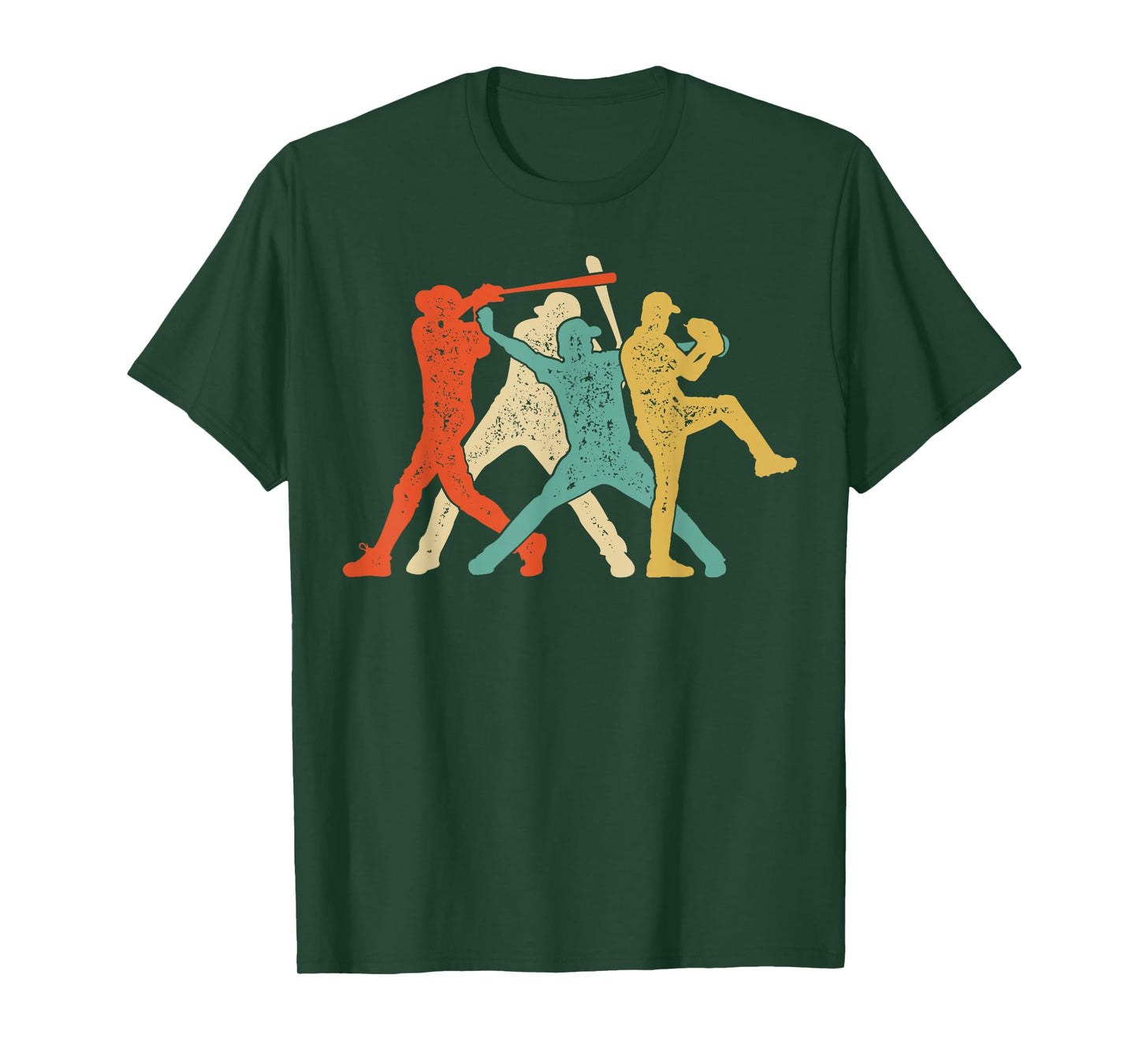 Baseball Retro Vintage Catcher Pitcher Batter Boys Men Sport T-Shirt