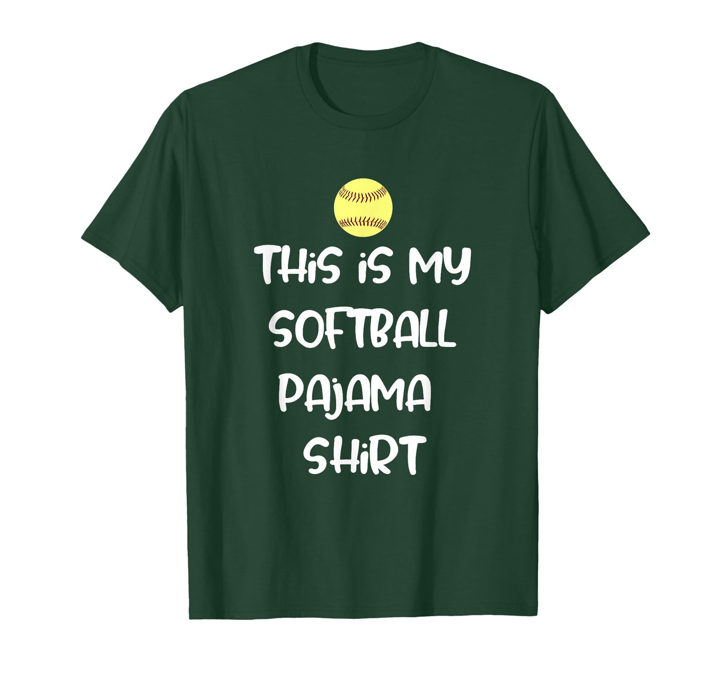 This is My Softball Pajama Shirt for Players Teen Girl T-Shirt