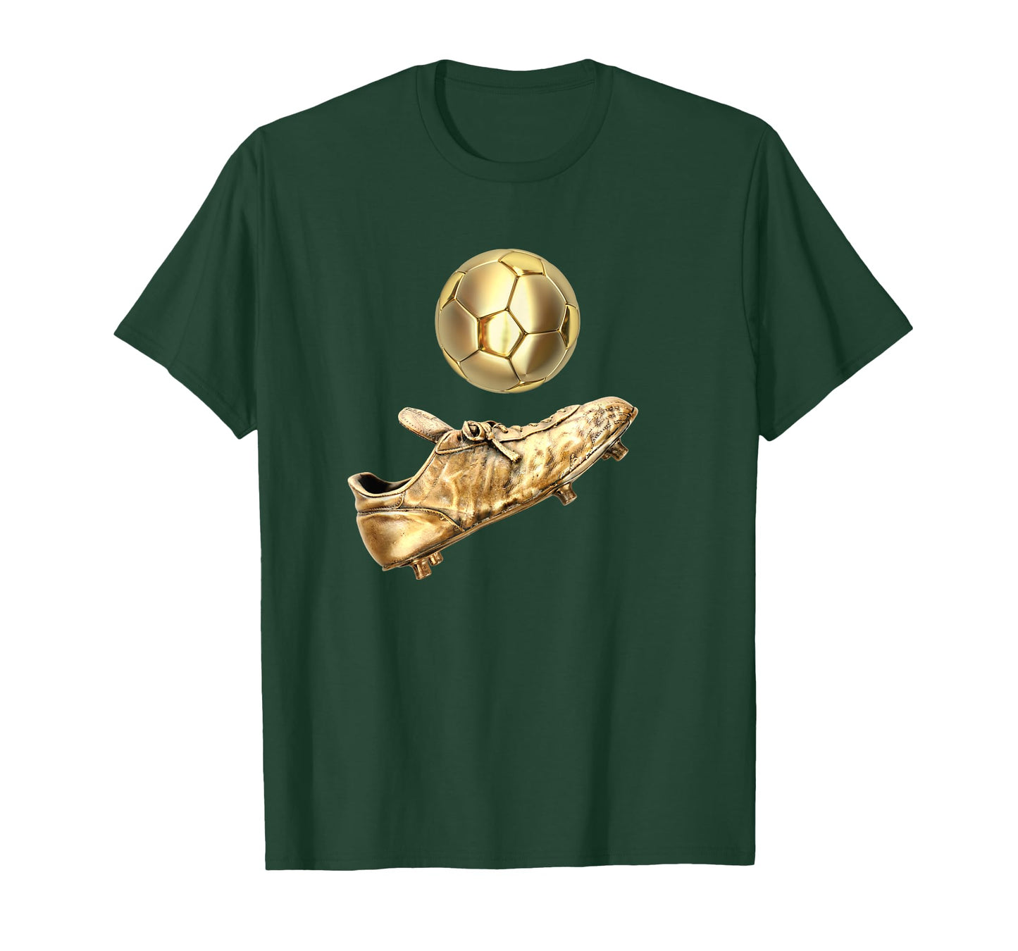 Gold Soccer Ball-Retro Vintage Style Soccer Player Cleats T-Shirt