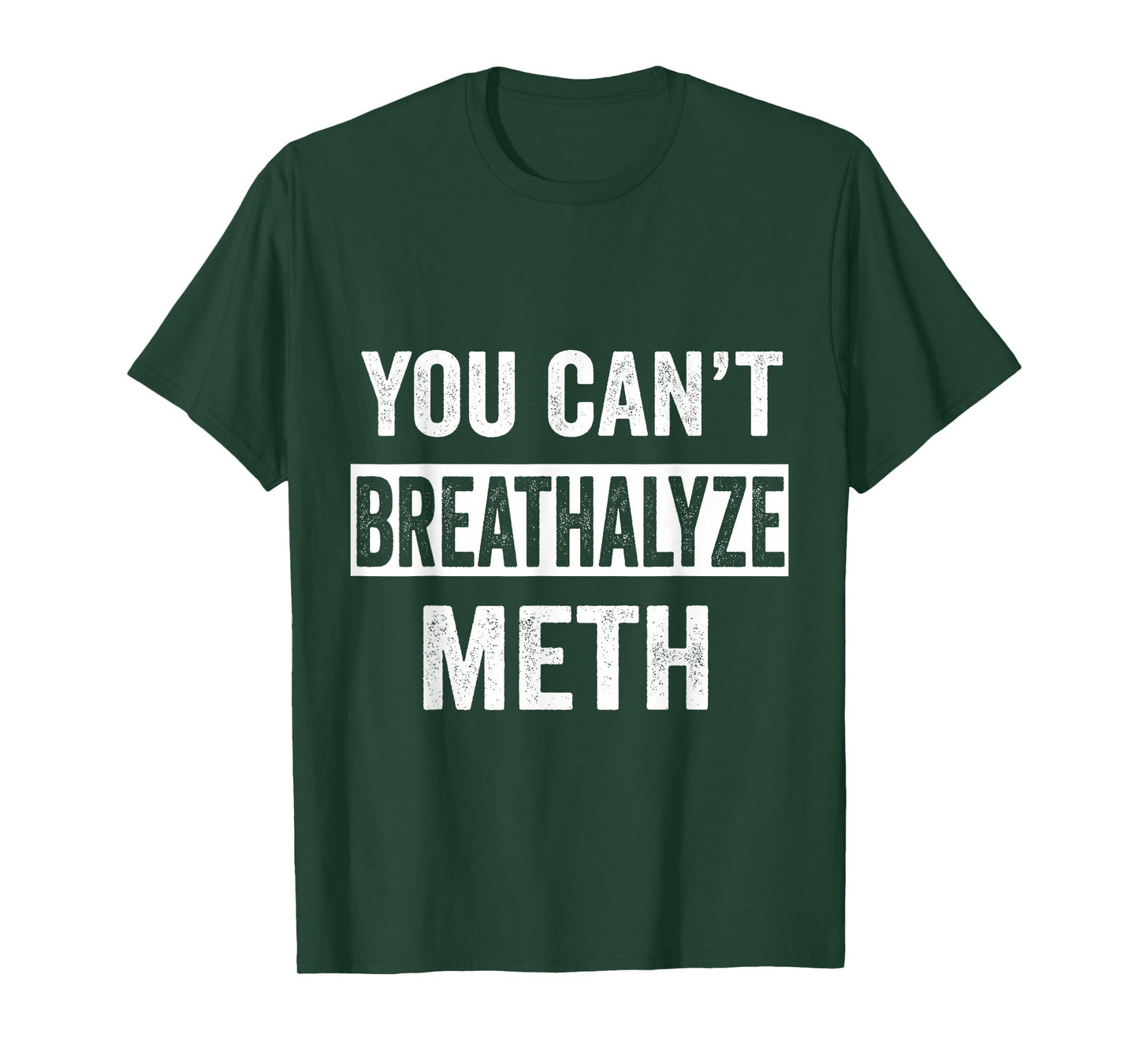 Funny Design You Can't Breathalyze Meth Apparel Unisex-Adults Black Cotton 50% Polyester 50% T-Shirt