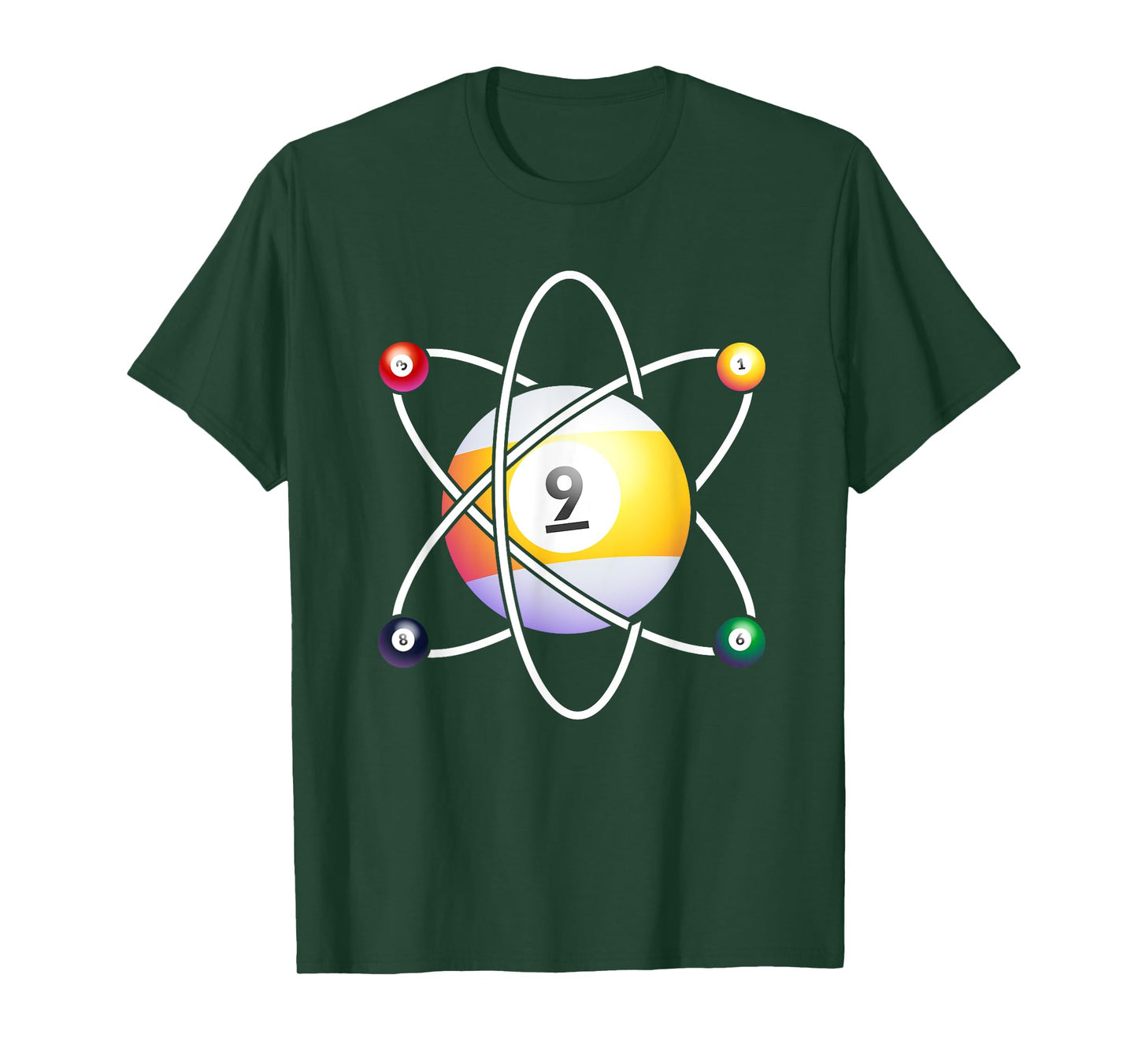 Billiards Atom Pool Table Snooker Pyramid Billiard Stick T-Shirt