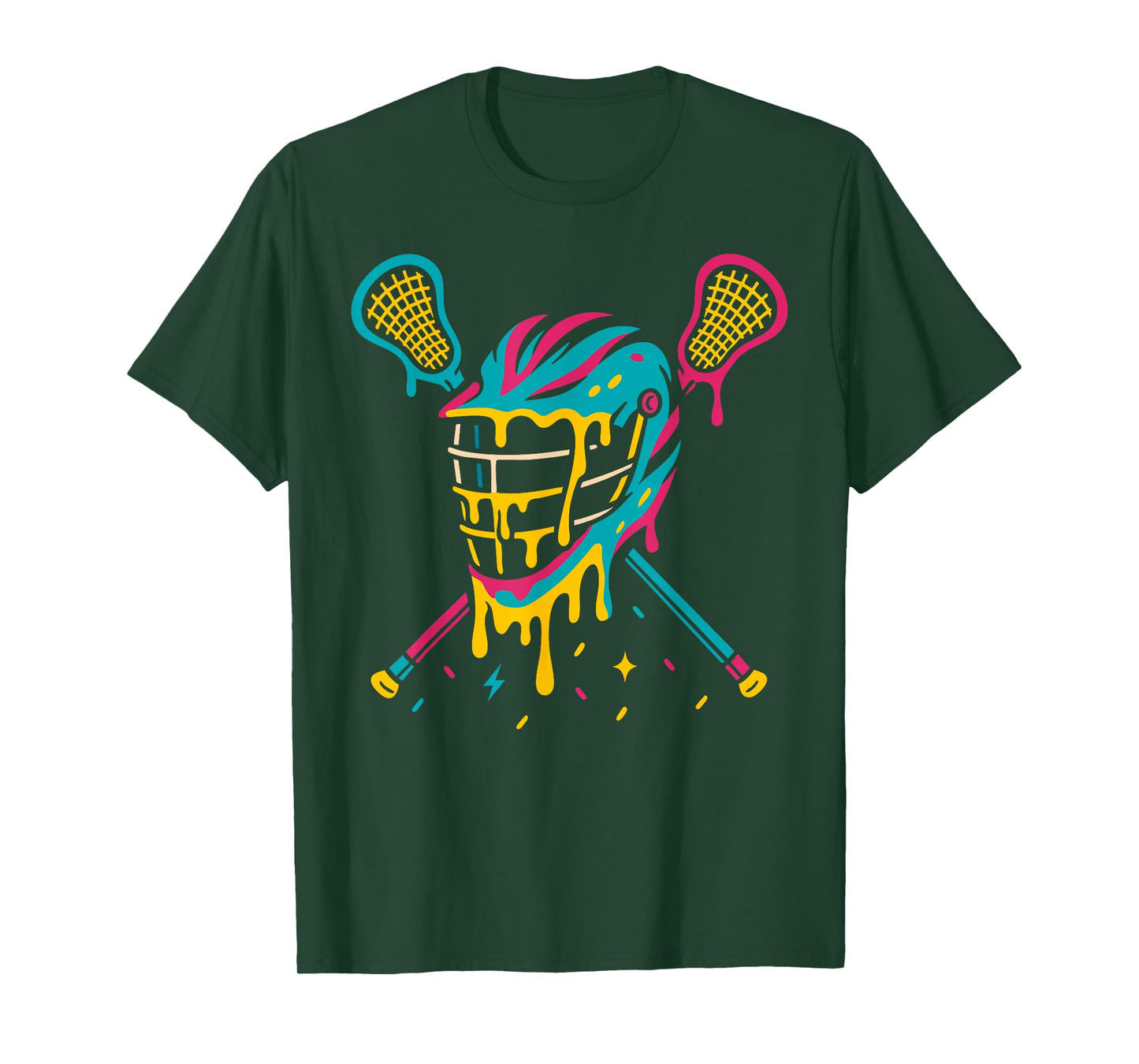 Lacrosse Drip Ice Cream with Sprinkles Helmet & Sticks Boys T-Shirt