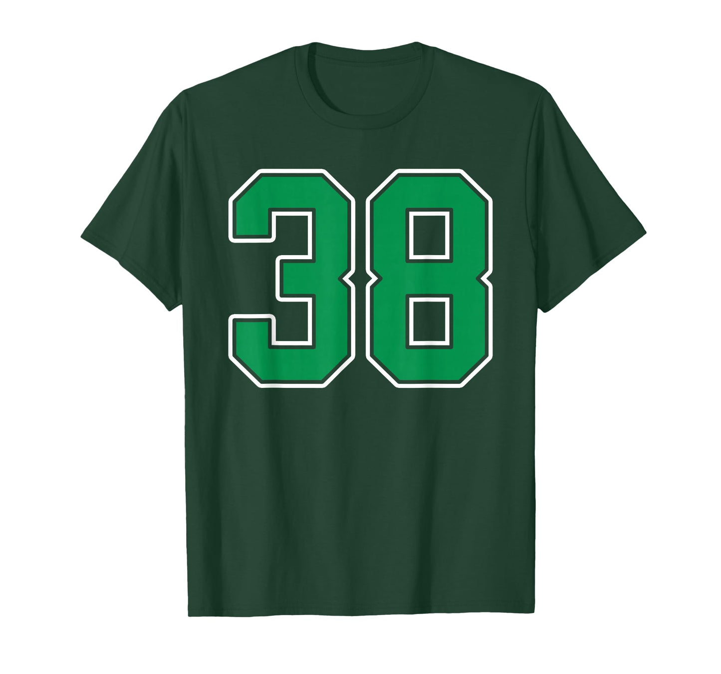 Kelly Green White Number 38 Jersey Player Uniform #38 T-Shirt