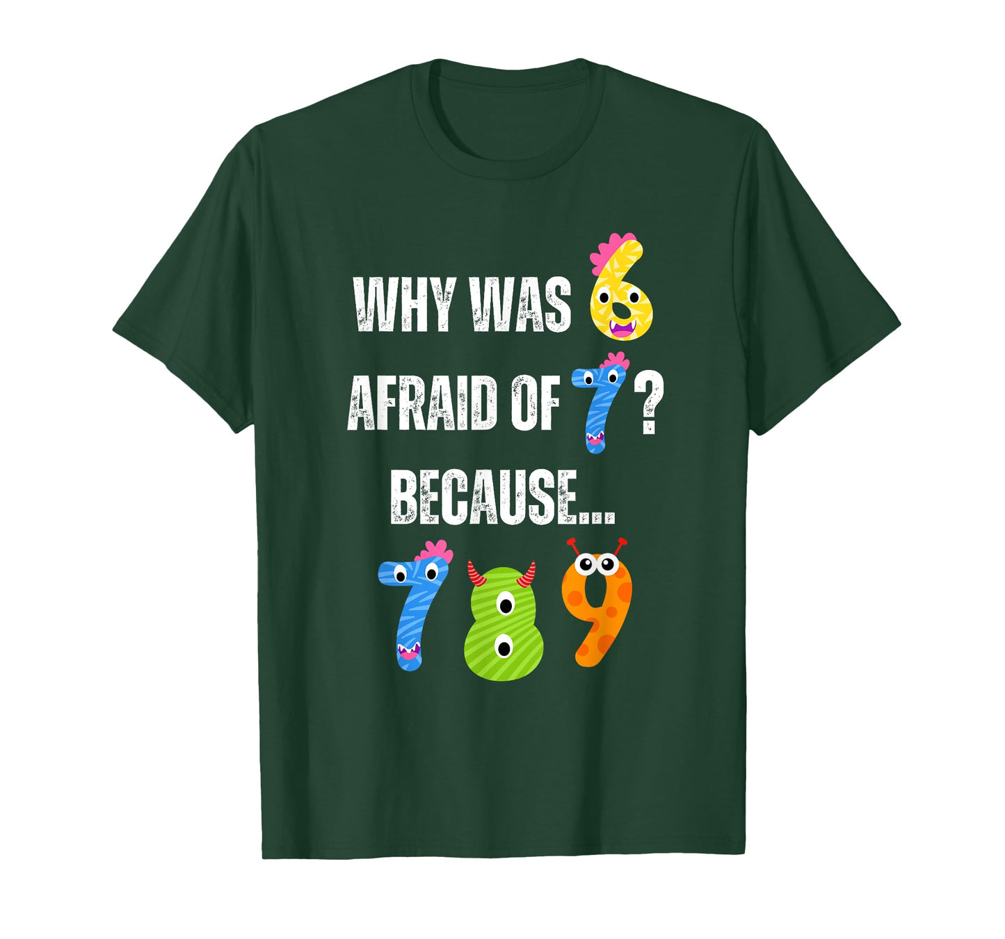 Why Was 6 Afraid Of 7 Joke Funny Maths Numbers Day Kids T-Shirt