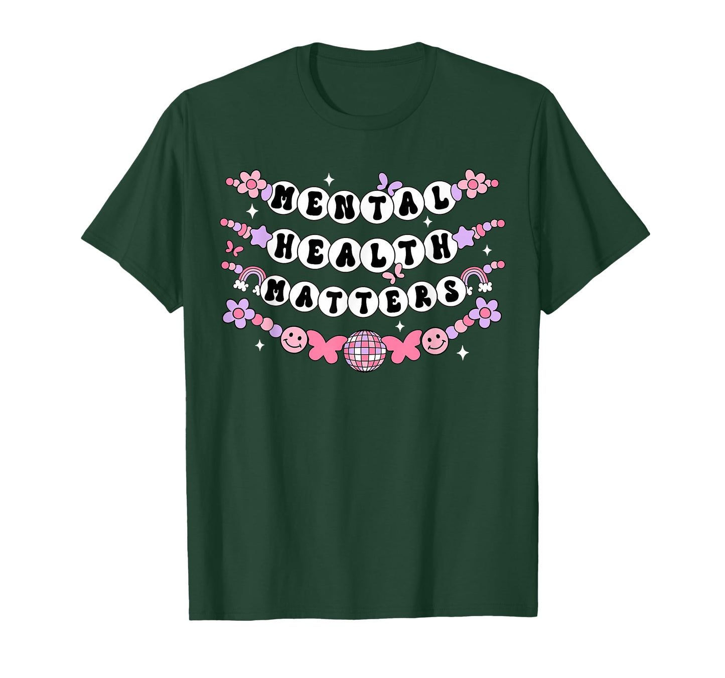 Mental Health Matters Groovy Friendship Bracelet Self Love T-Shirt