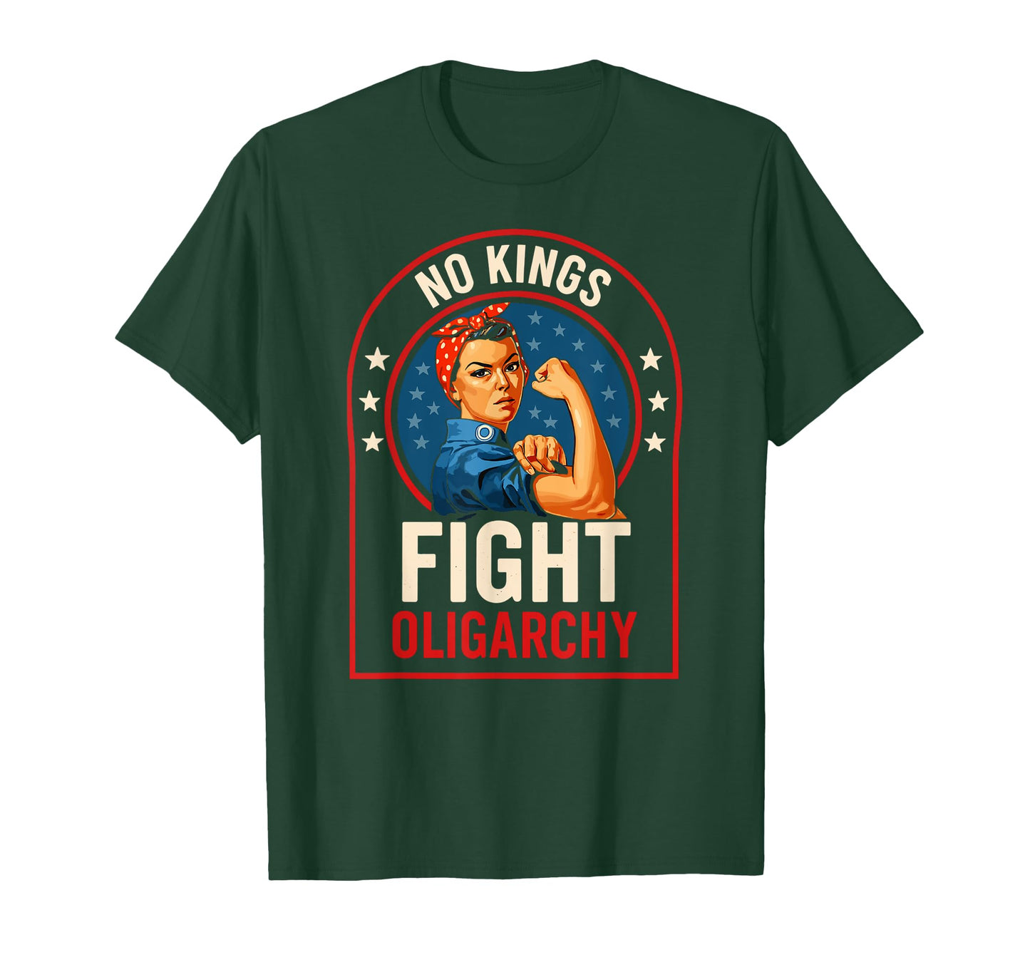 Vintage No Kings Fight Oligarchy USA Women Girls T-Shirt
