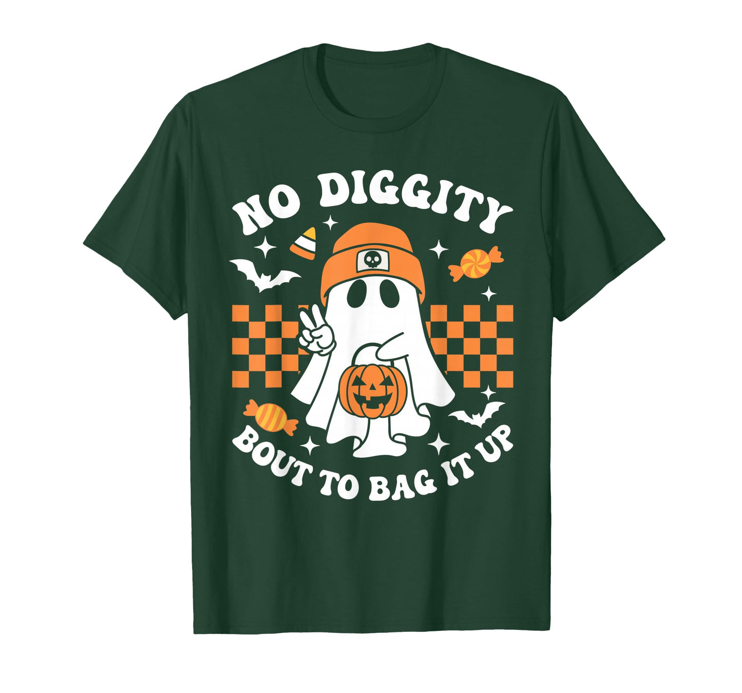 Halloween Ghost No Diggity Bout To Bag It Up Kids Toddler T-Shirt