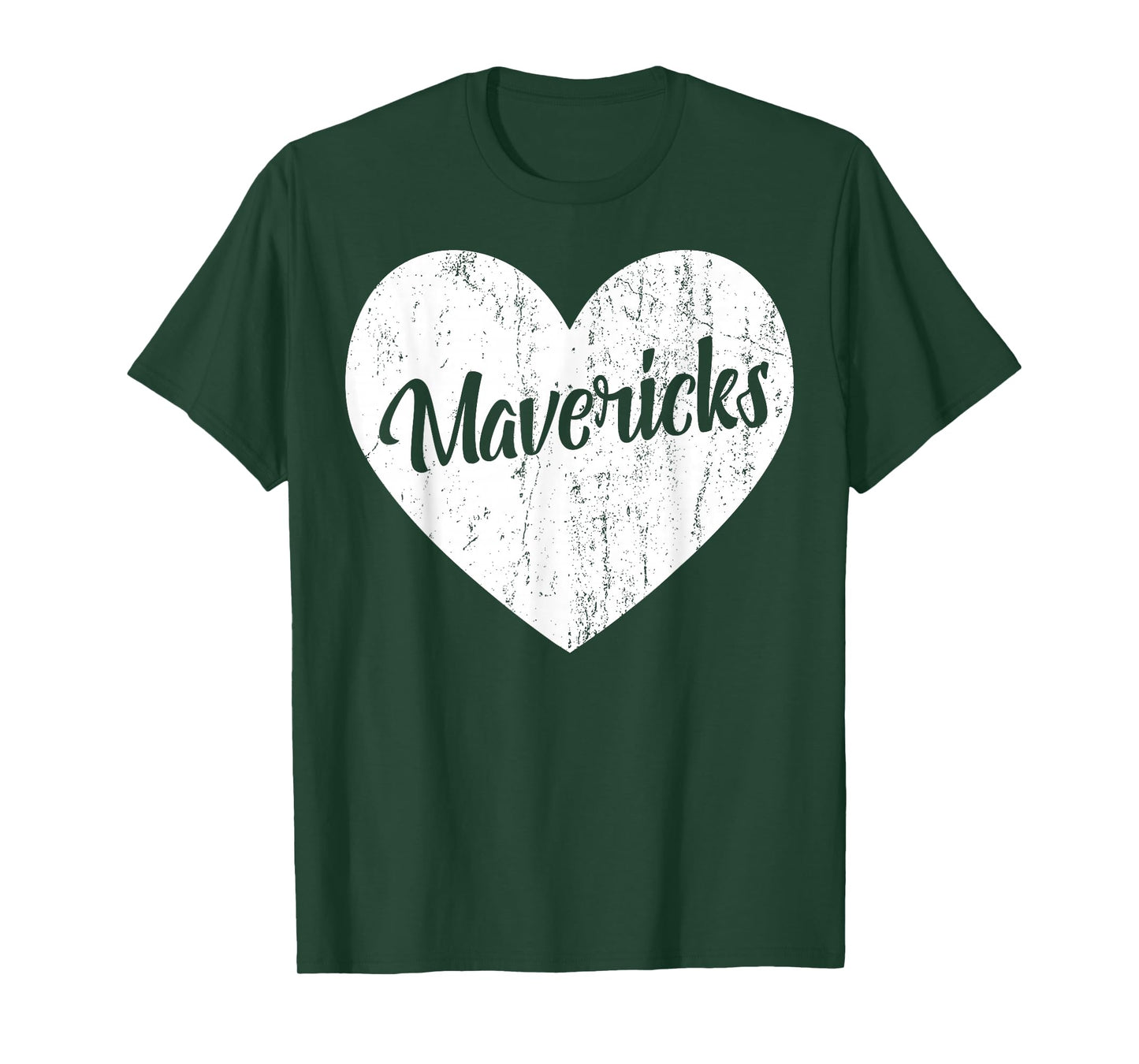 Mavericks School Sports Fan Team Spirit Mascot Heart Gift T-Shirt