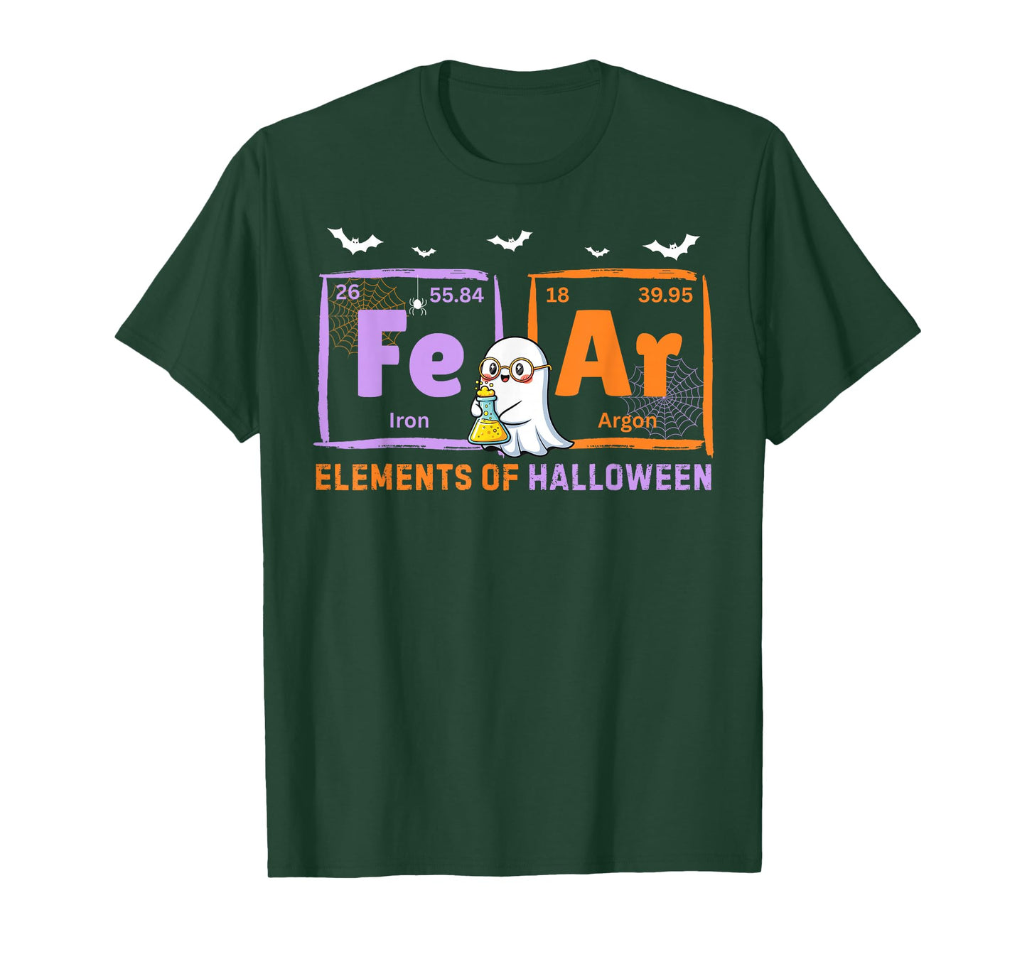 Elements of Halloween Fear Periodically Chemistry Teacher T-Shirt