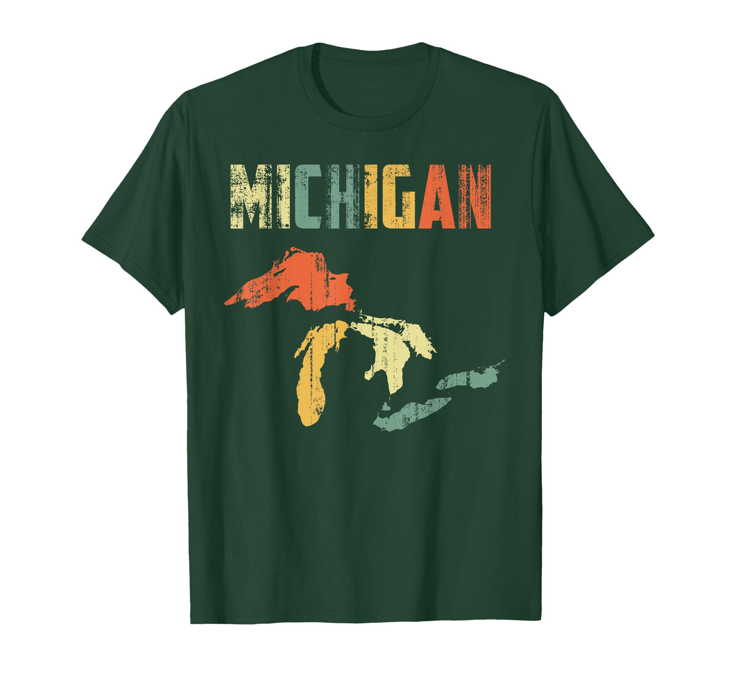 The Great Lakes Largest Water Retro Color Michigan MI Pride T-Shirt
