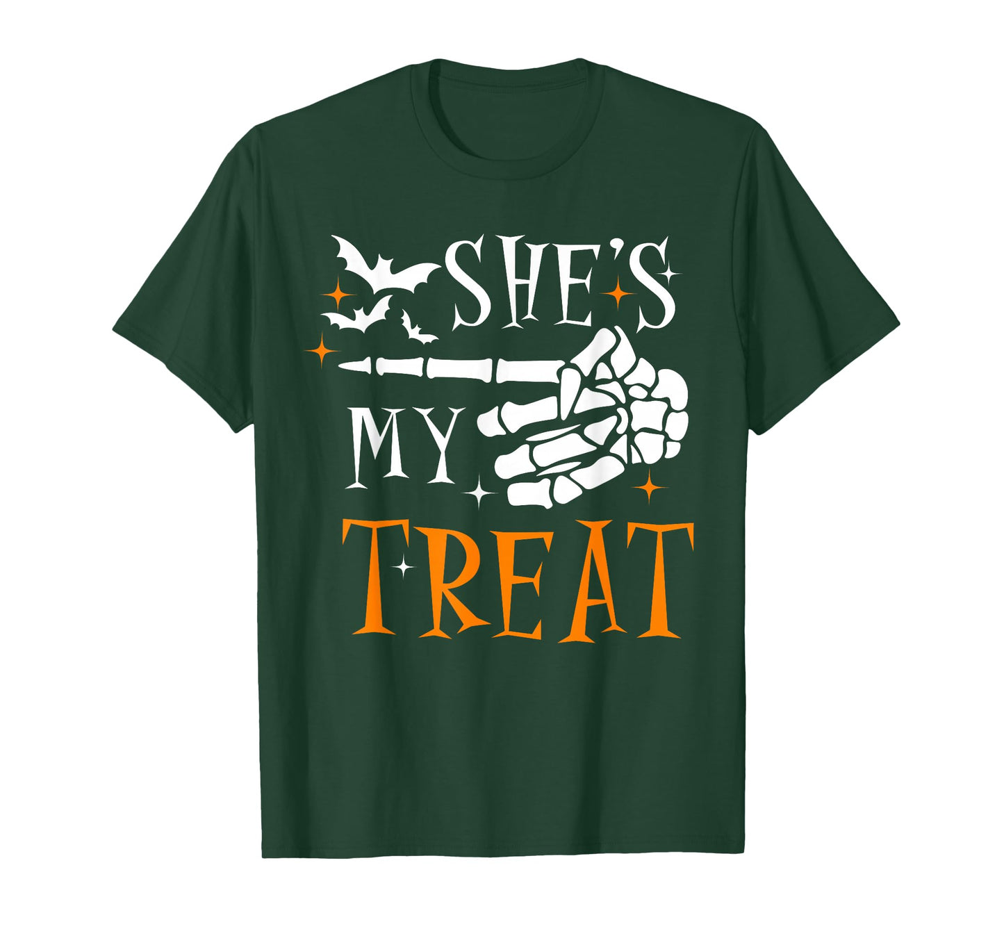 She's My Treat Skeleton Hand Spooky Season Halloween Couples T-Shirt