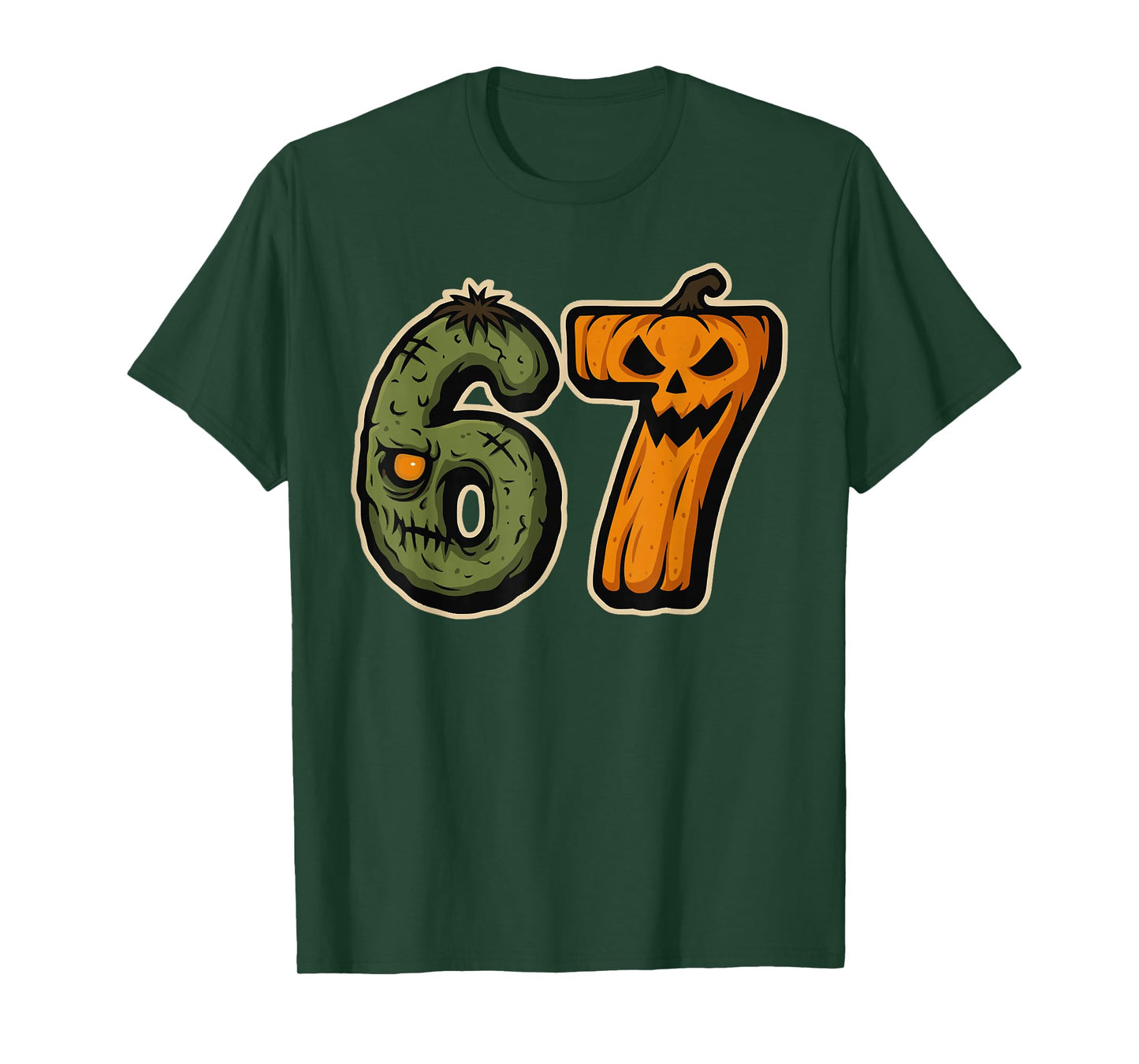 67 Zombie Pumpkin Six Seven Halloween Meme T-Shirt