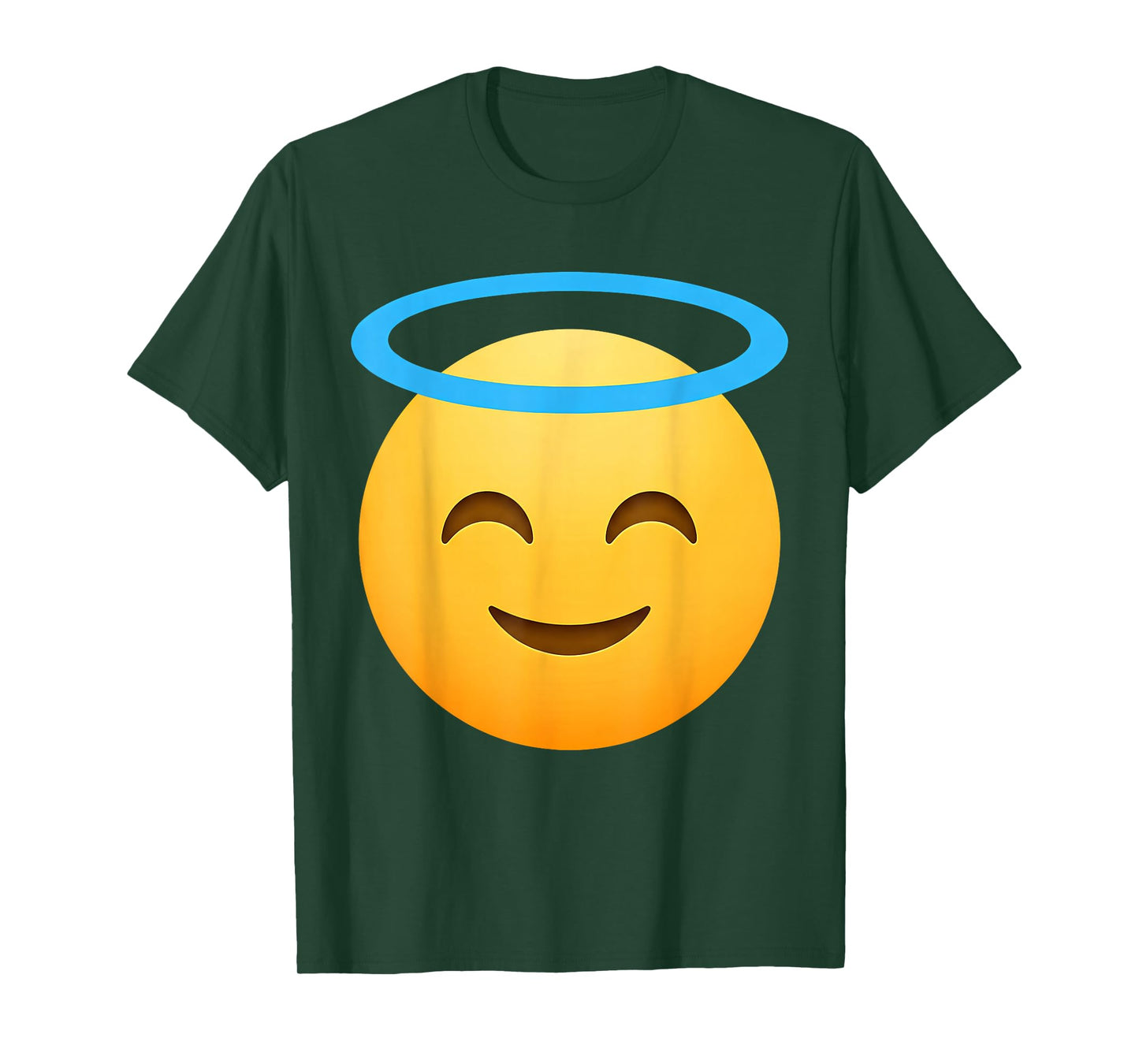 Funny Emoticon Smiling Face with Halo Angel T-Shirt