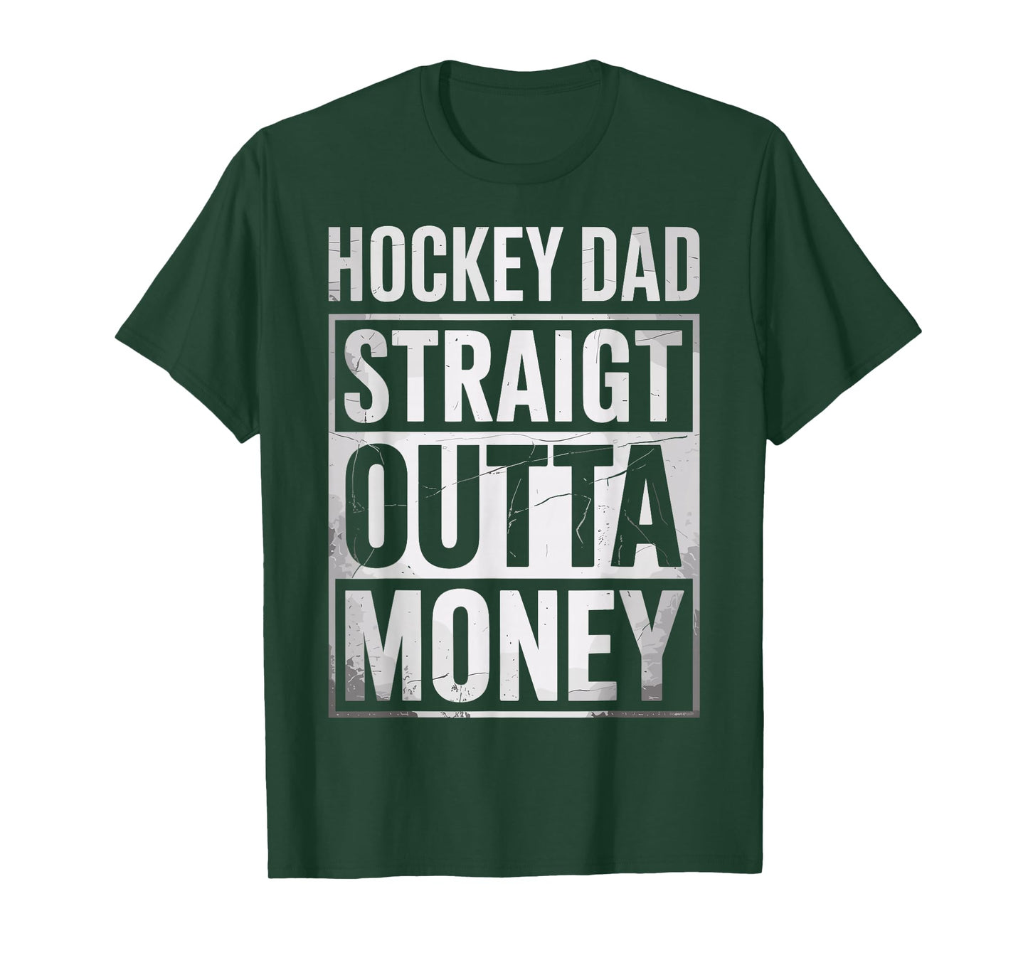 Funny Ice Hockey Dad Straight Outta Money Joke Hockey Fan T-Shirt