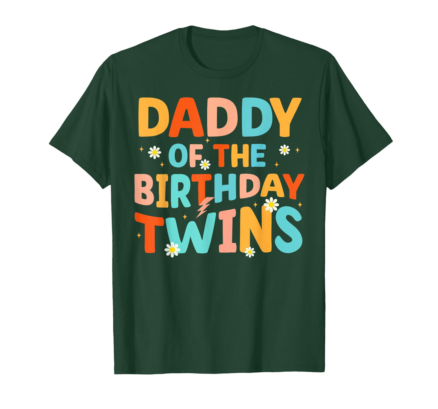 Daddy Of The Birthday Twins Kids Party Retro Bday T-Shirt