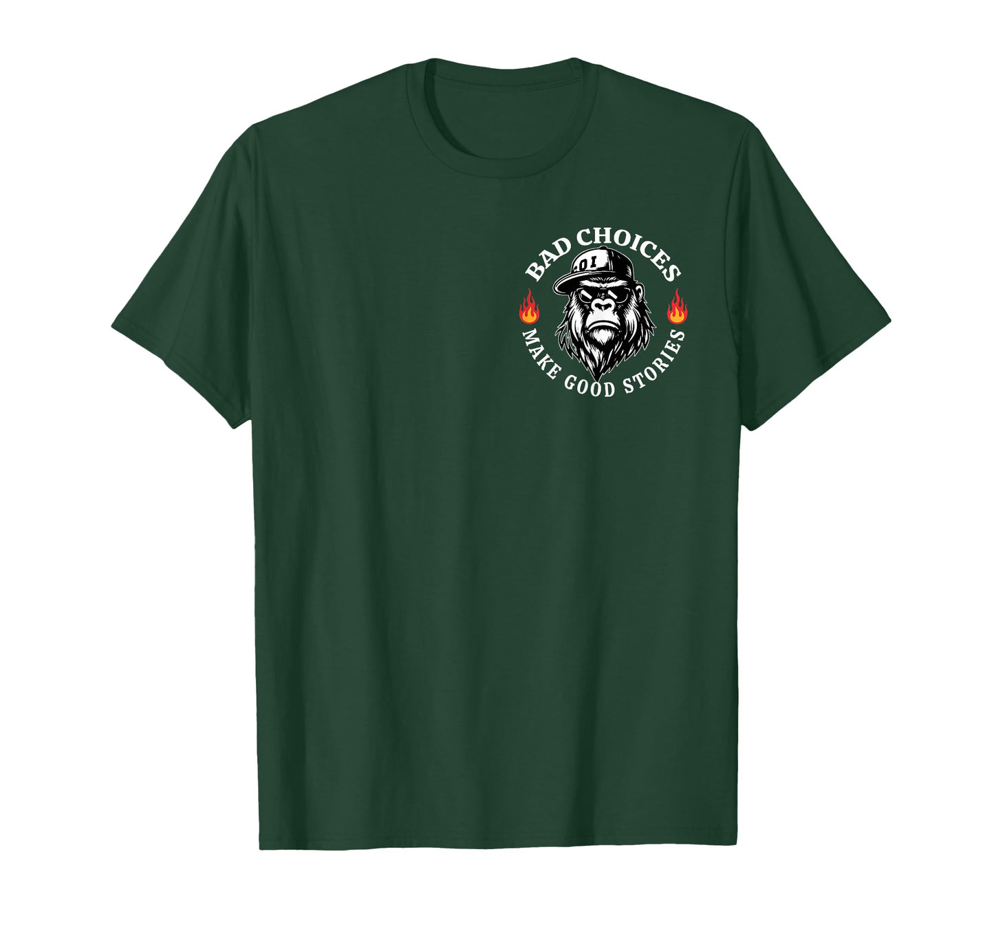 Bad Choices Make Good Stories Funny Monkey (2 Sided) T-Shirt