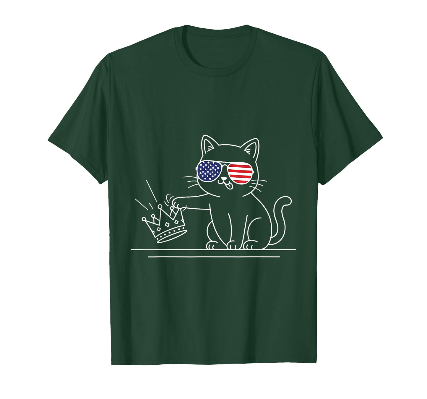 Funny Cat No Kings America Cat Lover for Men Women Kids T-Shirt