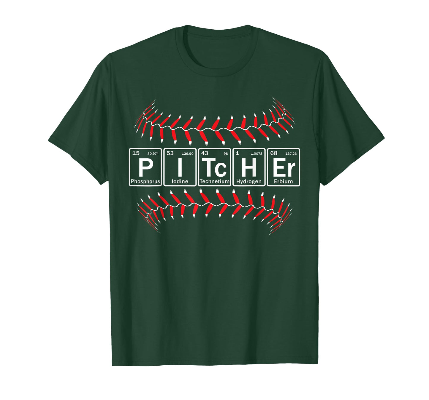 Baseball Pitcher in Periodic Table Elements T-Shirt