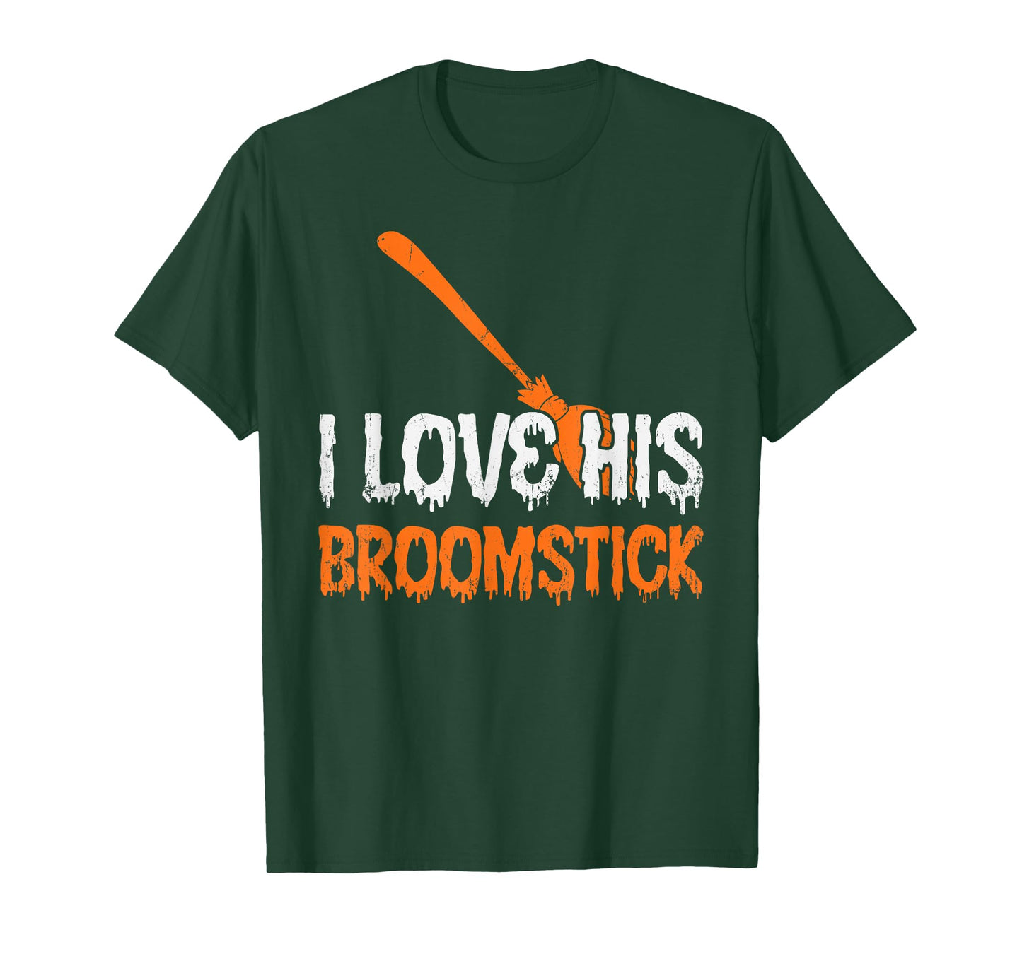 I Love His Broomstick I Love Her Pumpkins Halloween Couples T-Shirt