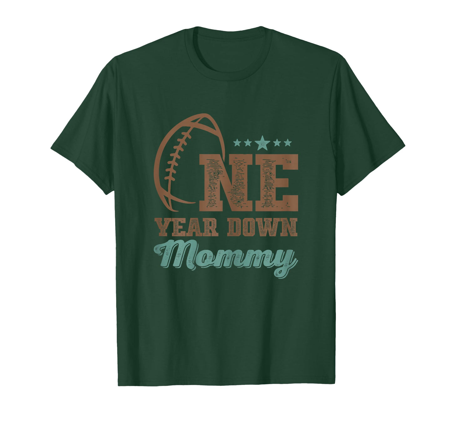 Mommy Of The Birthday Boy 1st Year Down Birthday Football T-Shirt