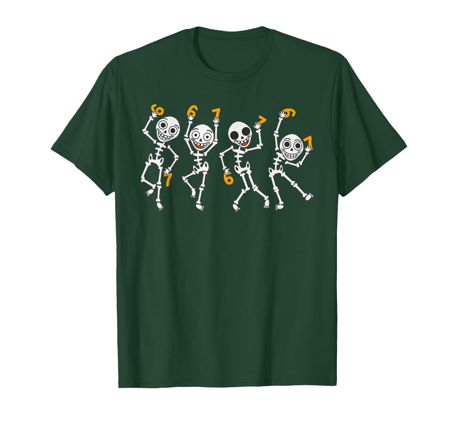 Six Seven 67 Meme Funny Halloween Dancing Skeleton Women Men T-Shirt