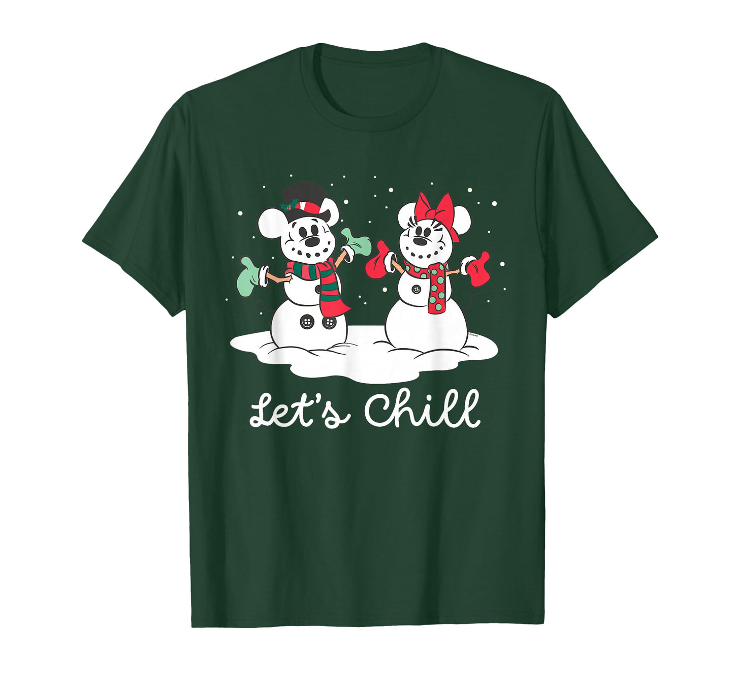 Disney Mickey & Minnie Snowmen “Let's Chill” Winter Holiday T-Shirt