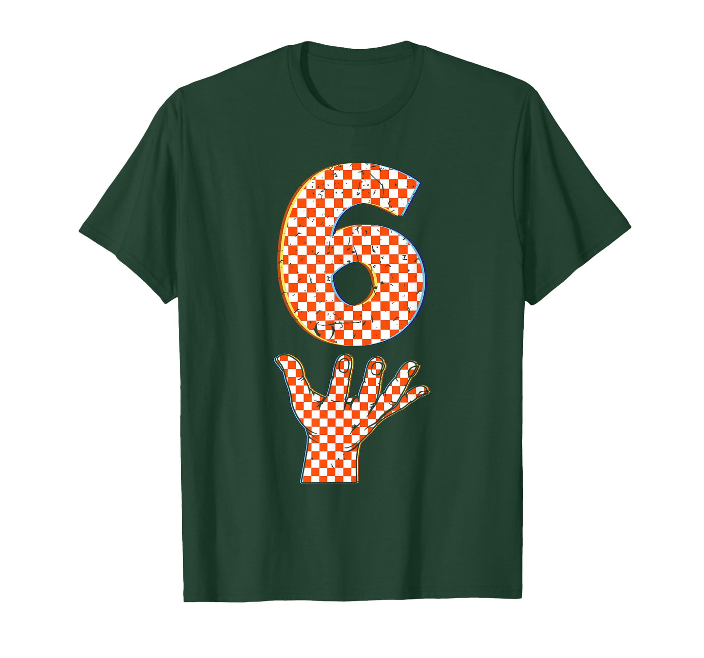 Number 6 Matching 67 Meme Checkered Halloween Costume Kids T-Shirt