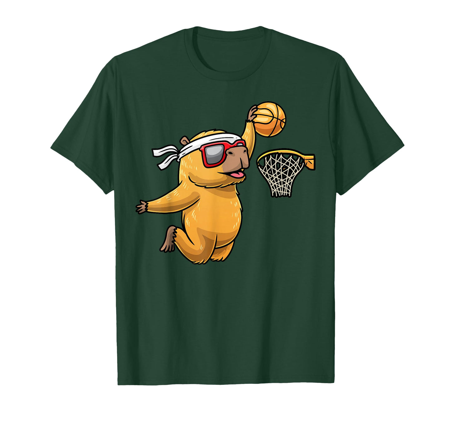 Capybara Playing Basketball Sports Rodent Kids T-Shirt