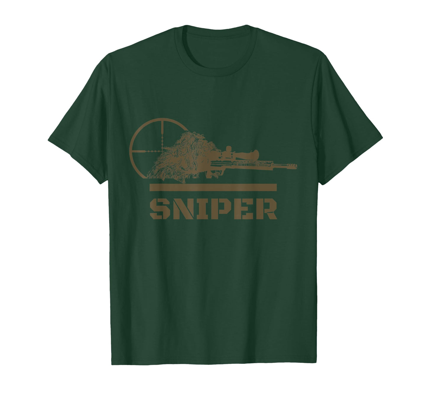 Sniper Ghillie Suit and Reticle Military T-Shirt T-Shirt