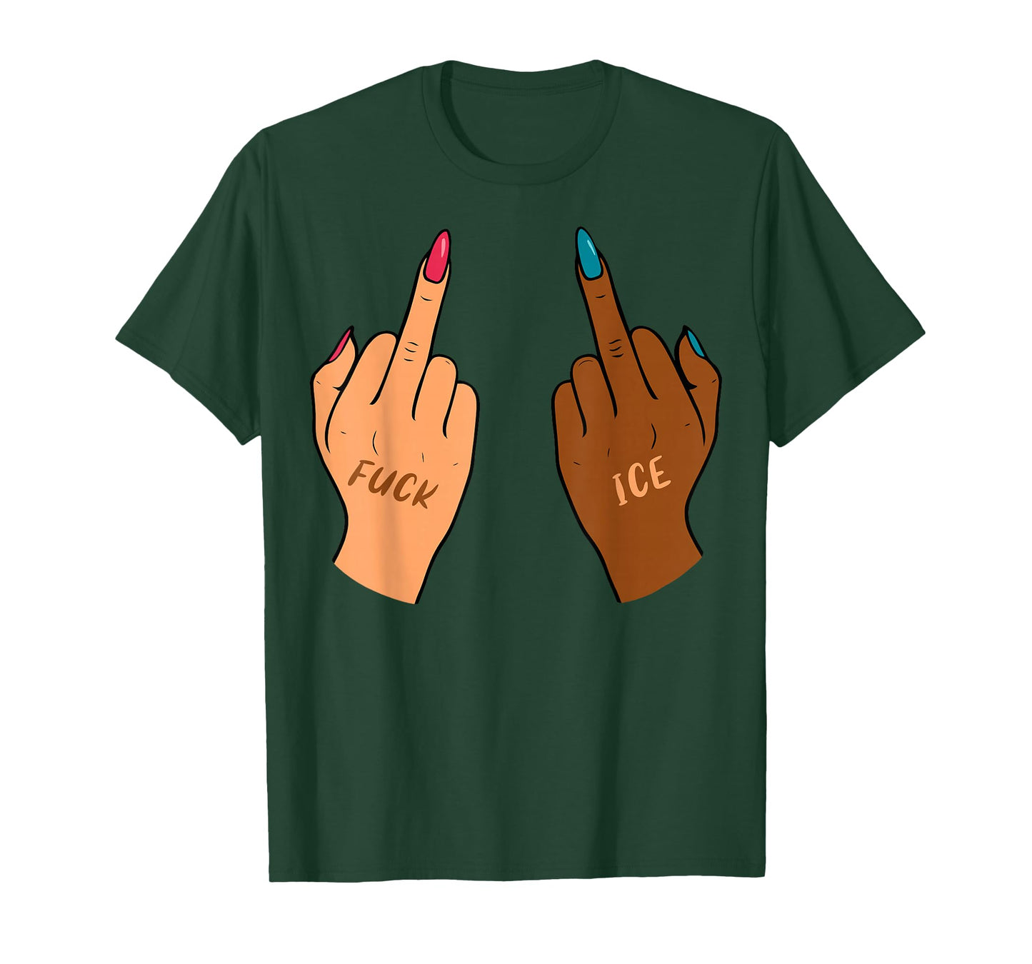 Fuck Ice Middle Fingers Protect Immigrants Anti Ice T-Shirt