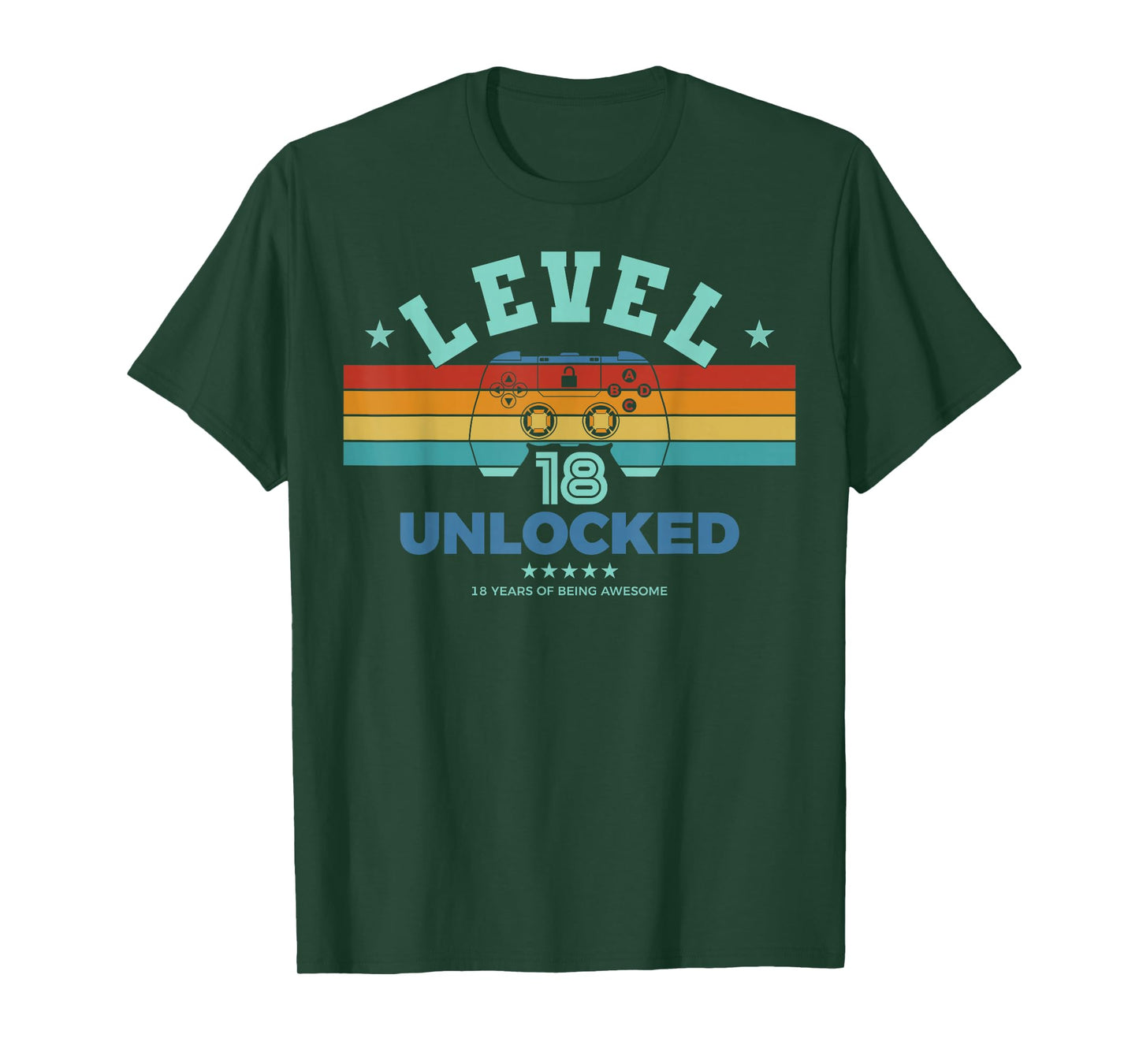 Level 18 Unlocked - 18th Birthday Retro Design for Gamer T-Shirt