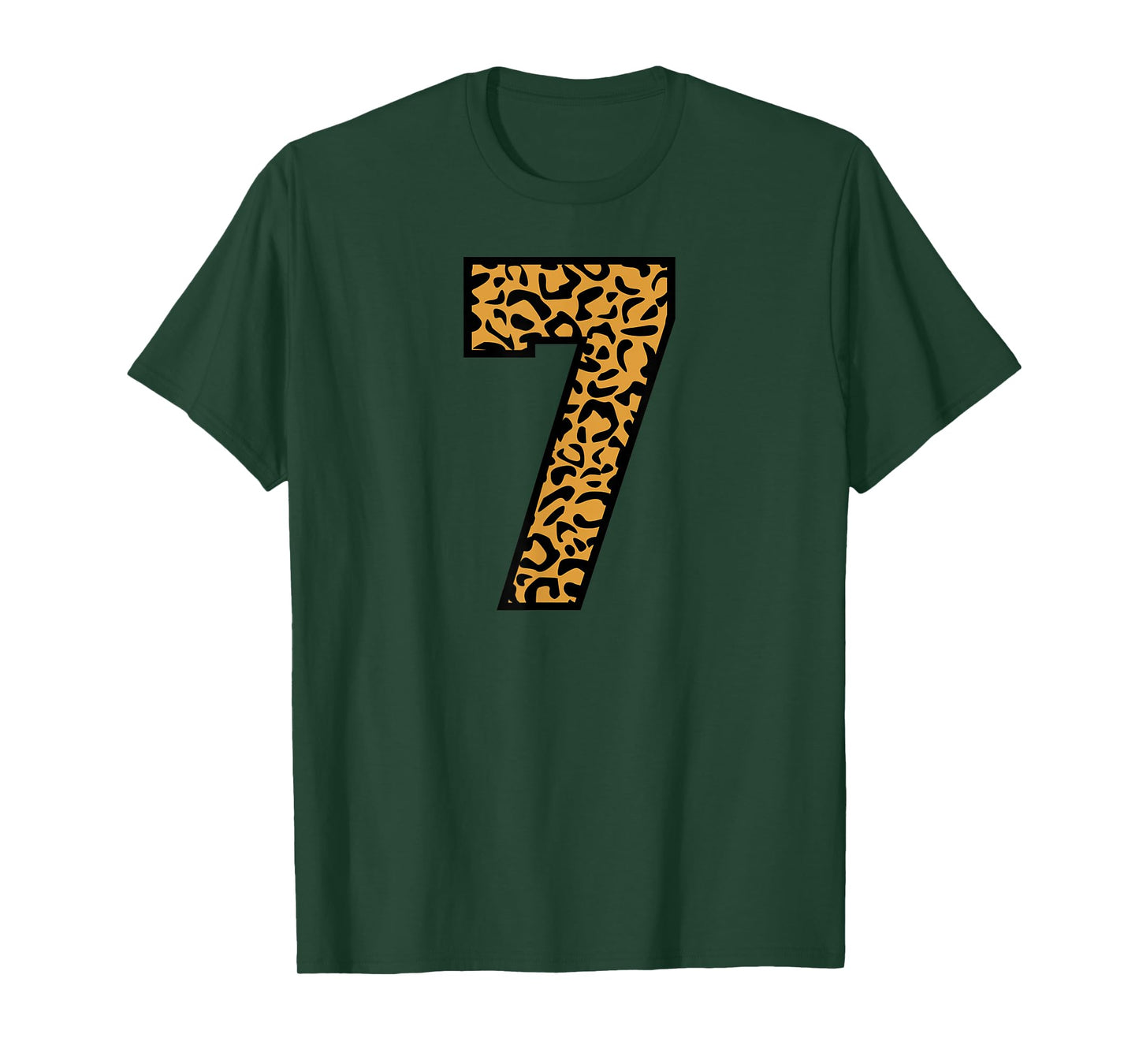 7 Number Leopard Seven Team Sports Varsity Matching T-Shirt