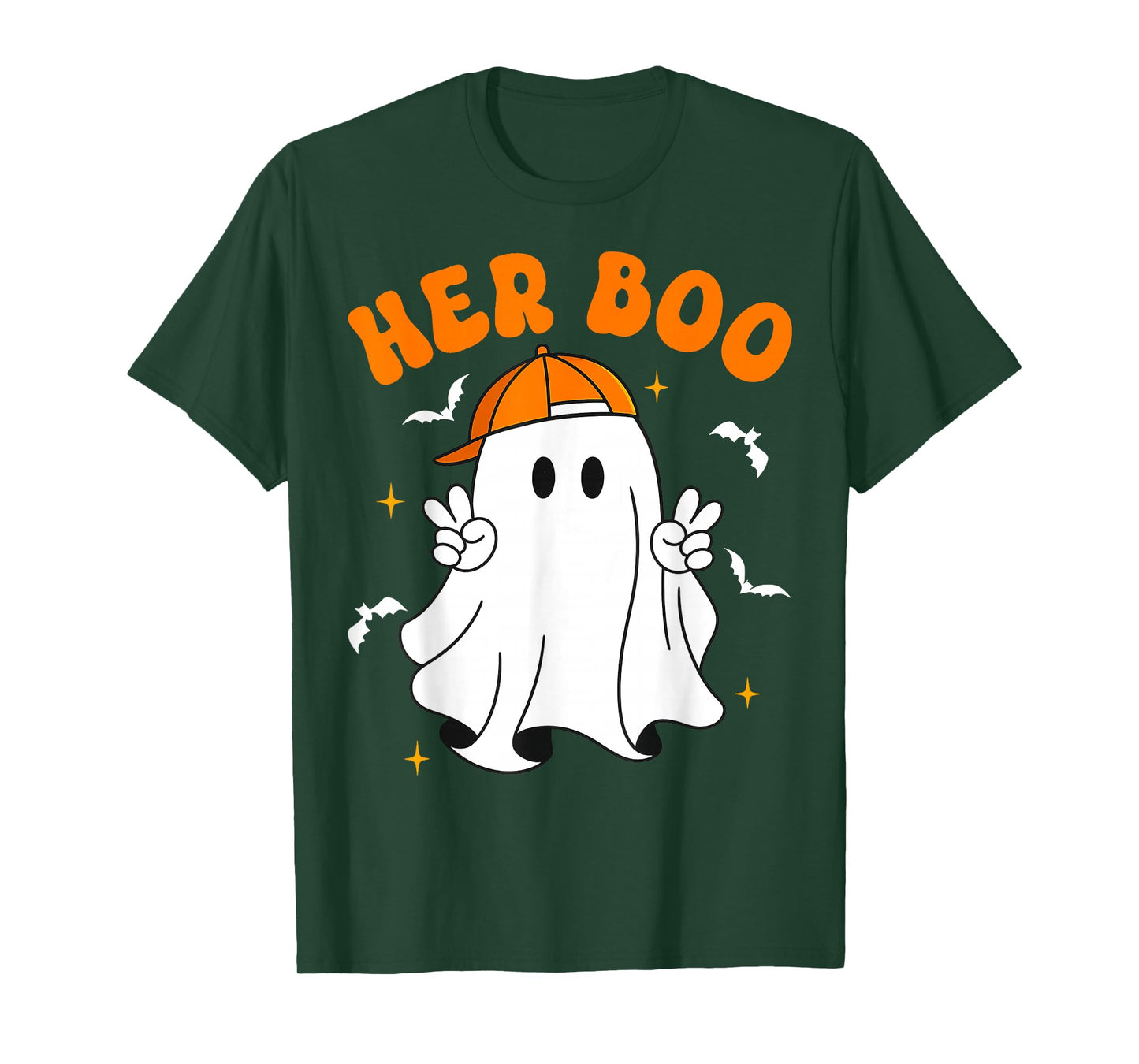 Her Boo & His Boo Funny Matching Halloween Couples T-Shirt