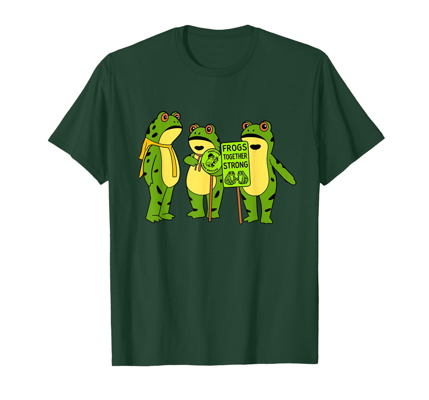 Portland Frog Brigade Oregon Frogs Together Funny Strong T-Shirt