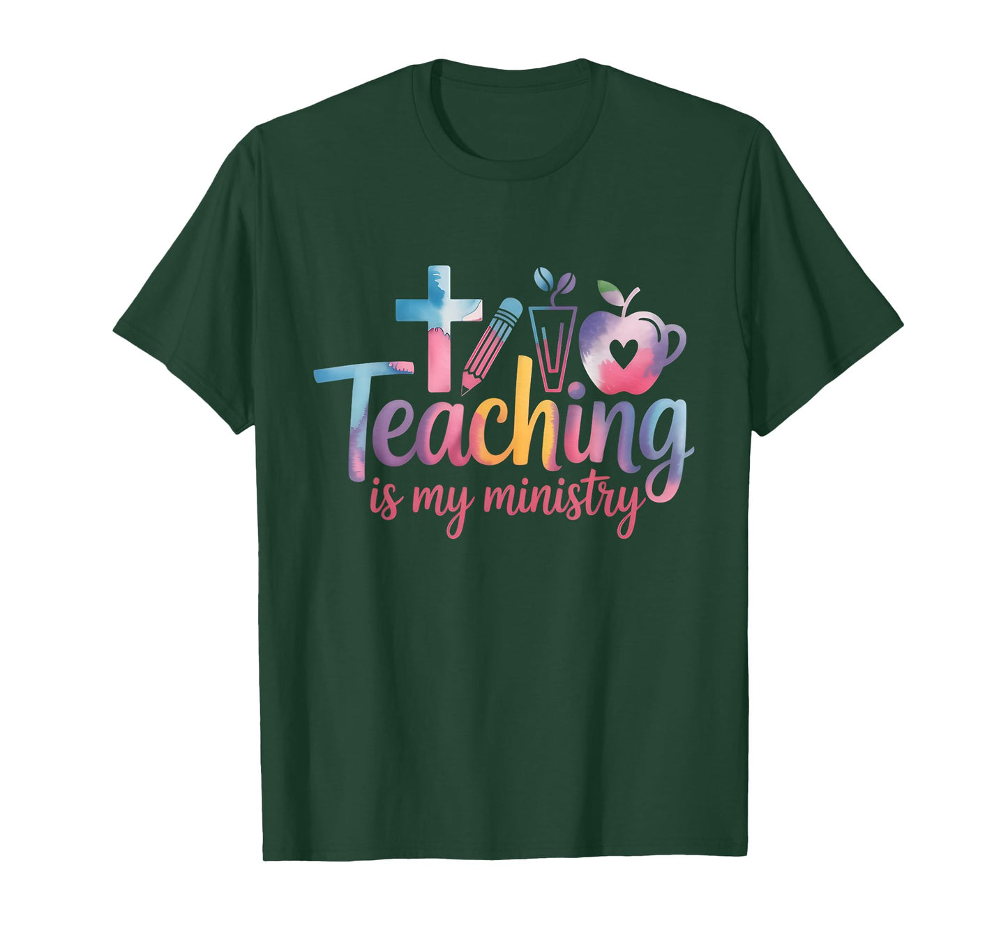 Teaching is My Ministry Flower Jesus Christian Teacher T-Shirt