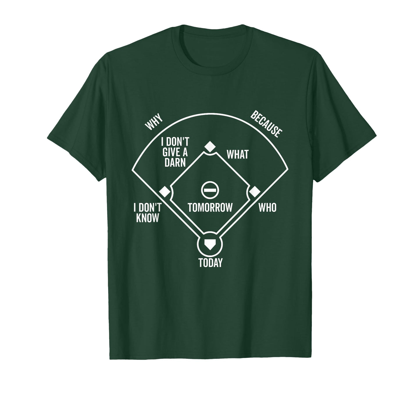 Who's on First Funny Baseball Positions Names Dark T-Shirt