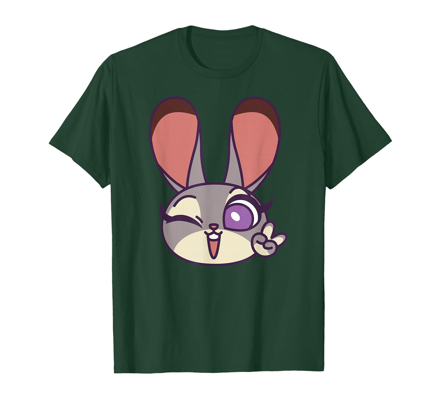 Disney Zootopia Judy Hopps Cute Kawaii Big Face Costume T-Shirt