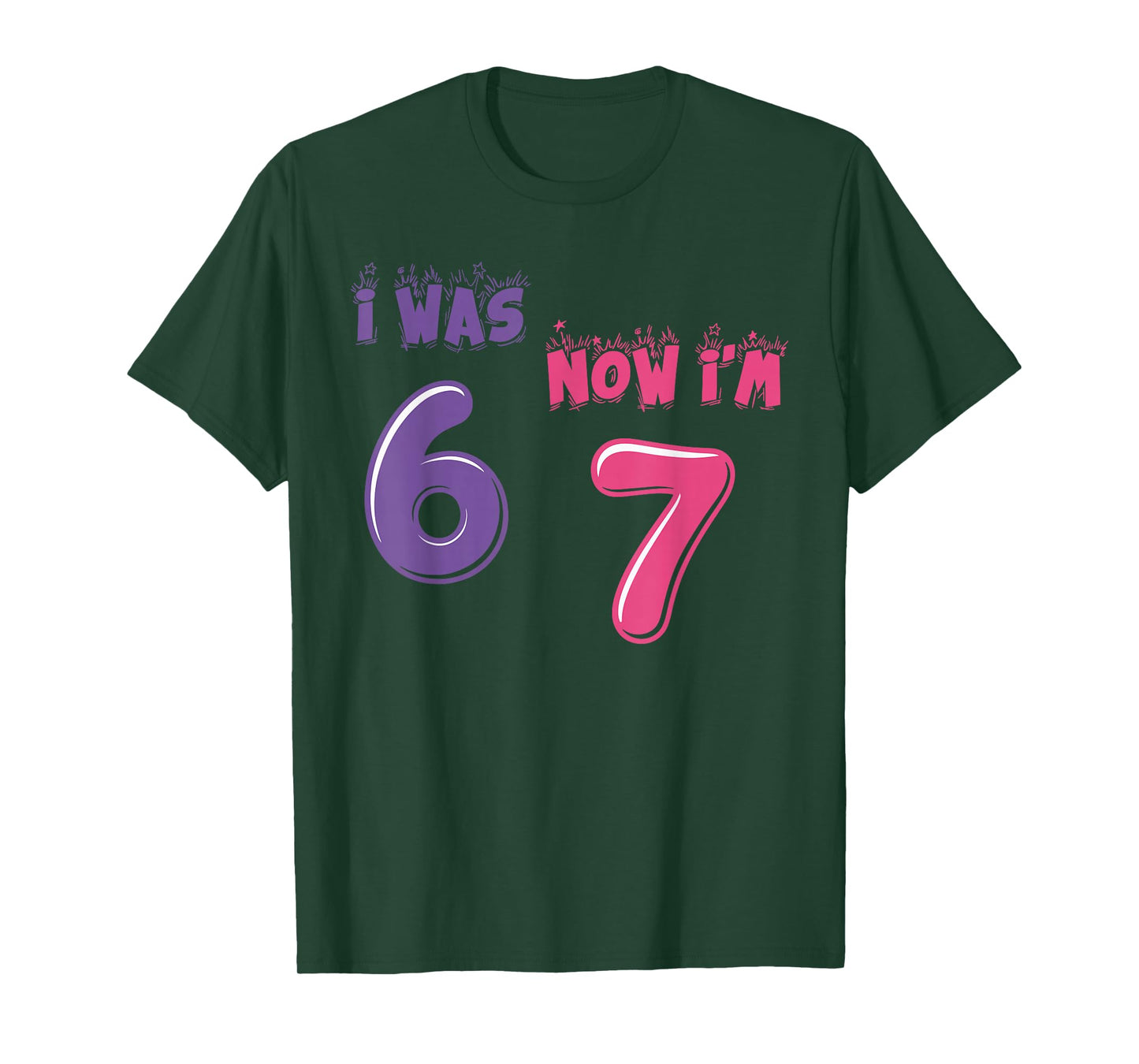 Funny 7 Year Old Birthday was 6 Now I'm Seven Meme 67 T-Shirt