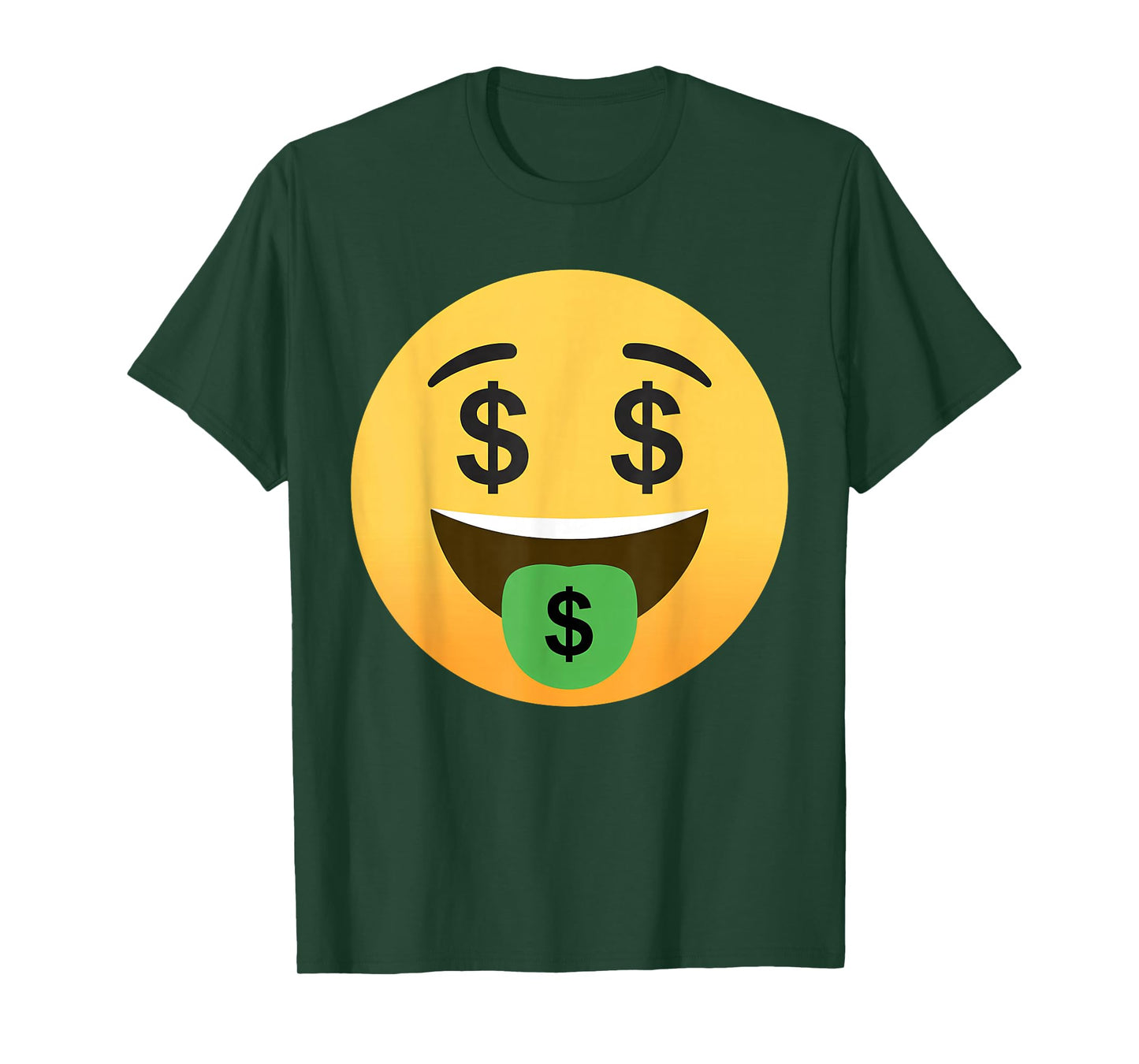 Funny Emoticon Dollar Mouth Face with Money Sign Eyes Rich T-Shirt