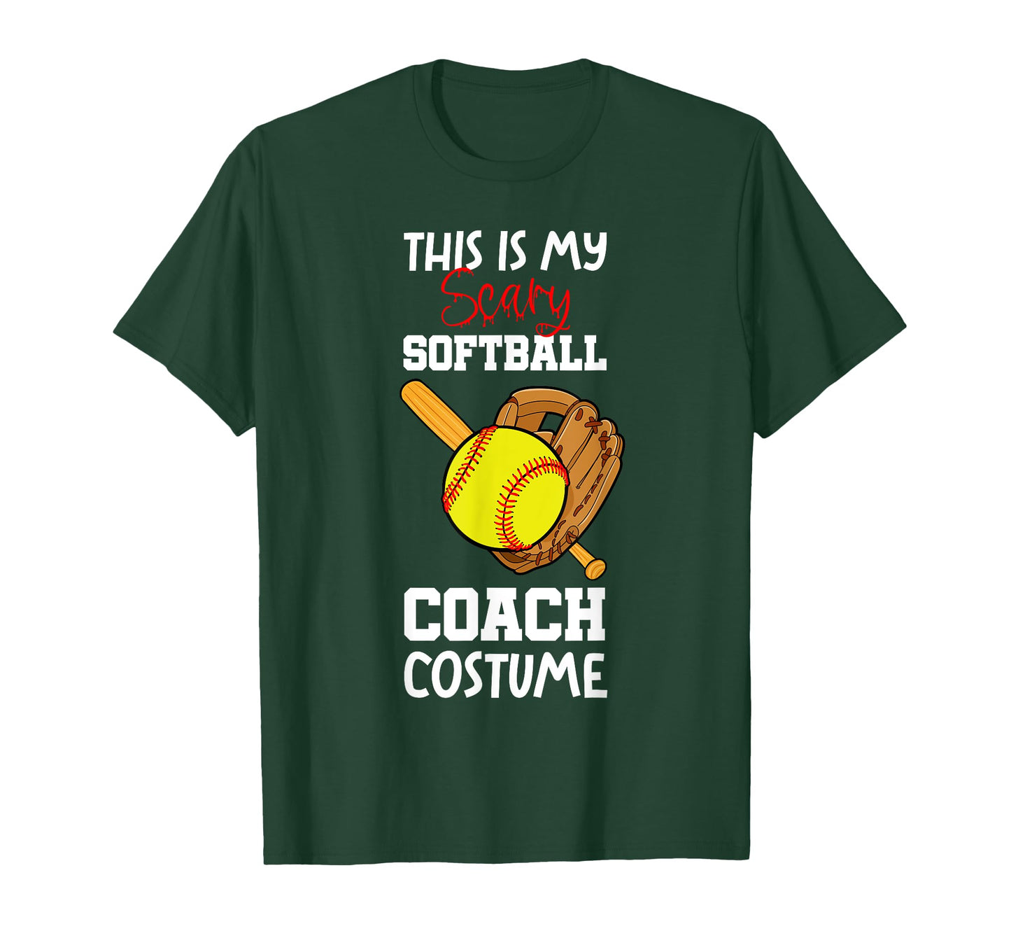 Softball Halloween Scary Coach Costume Player T-Shirt