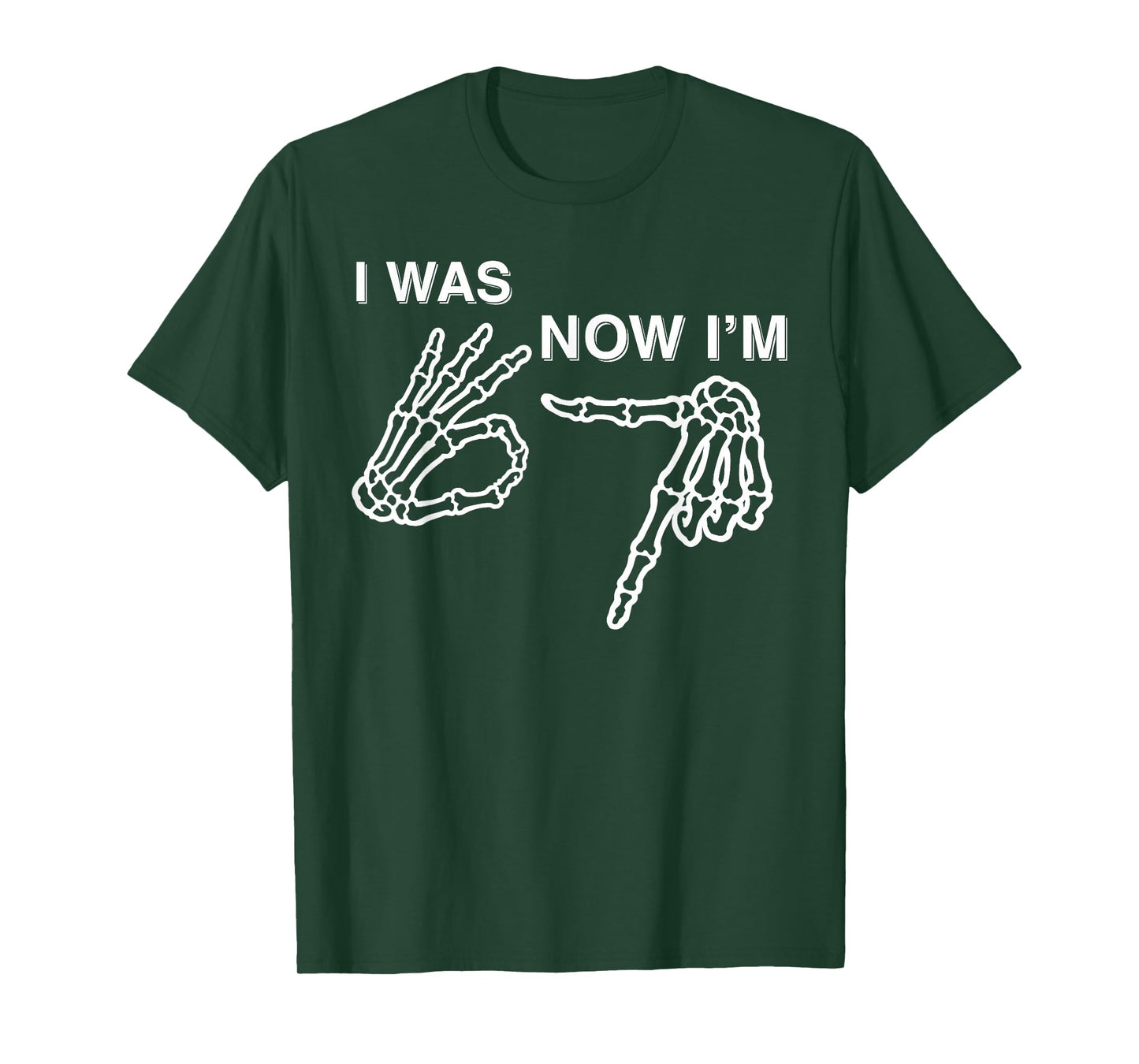 I was 6 Now I’m 7 Skeleton Hand Birthday Baseball Meme T-Shirt