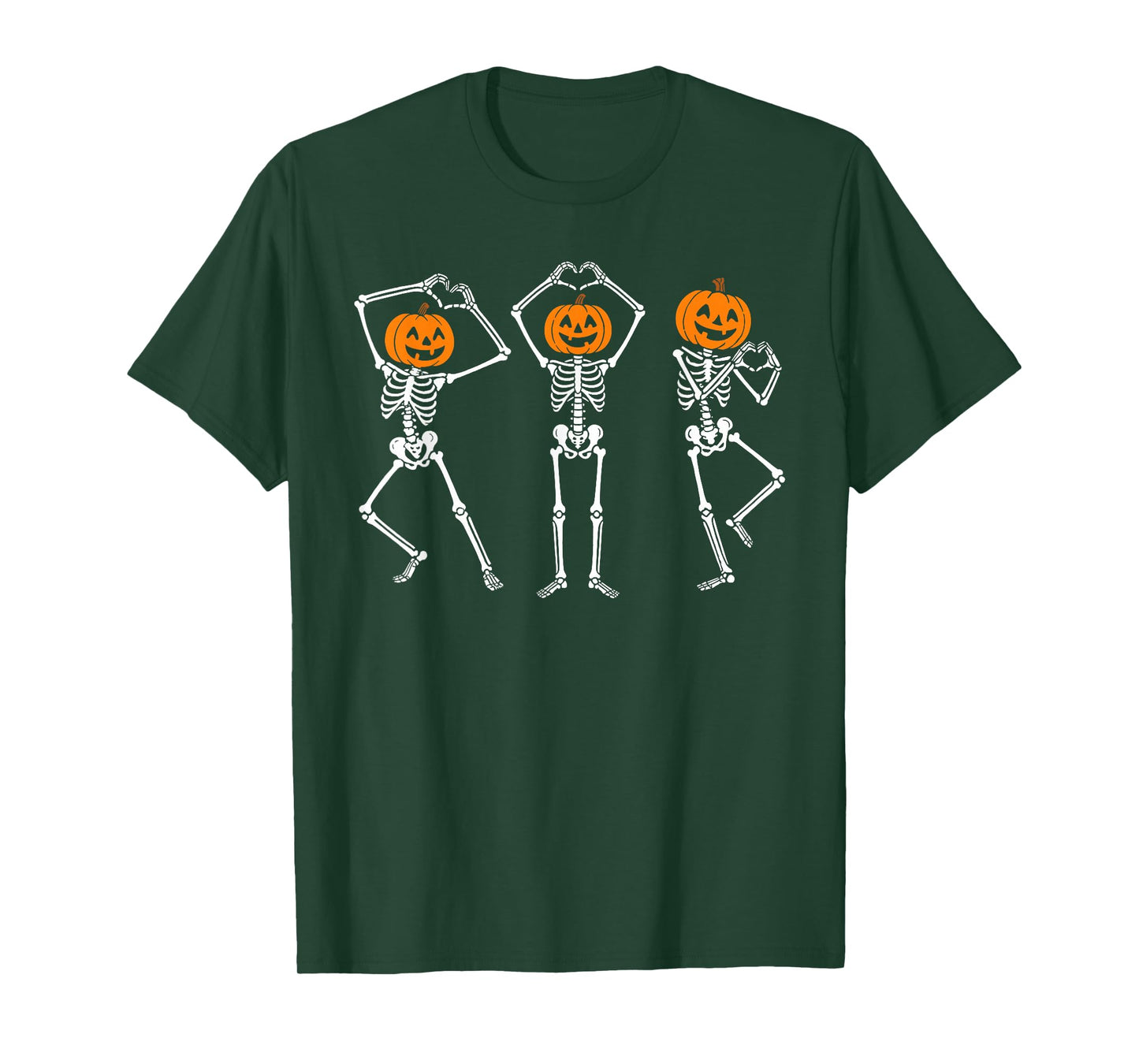 Skeleton Carved Pumpkin Men Women Kids Funny Halloween T-Shirt