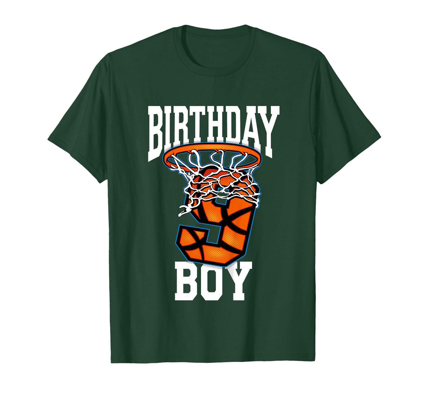 9 Year Old Birthday Shirt Boy Basketball 9th Bday Bball Tee T-Shirt