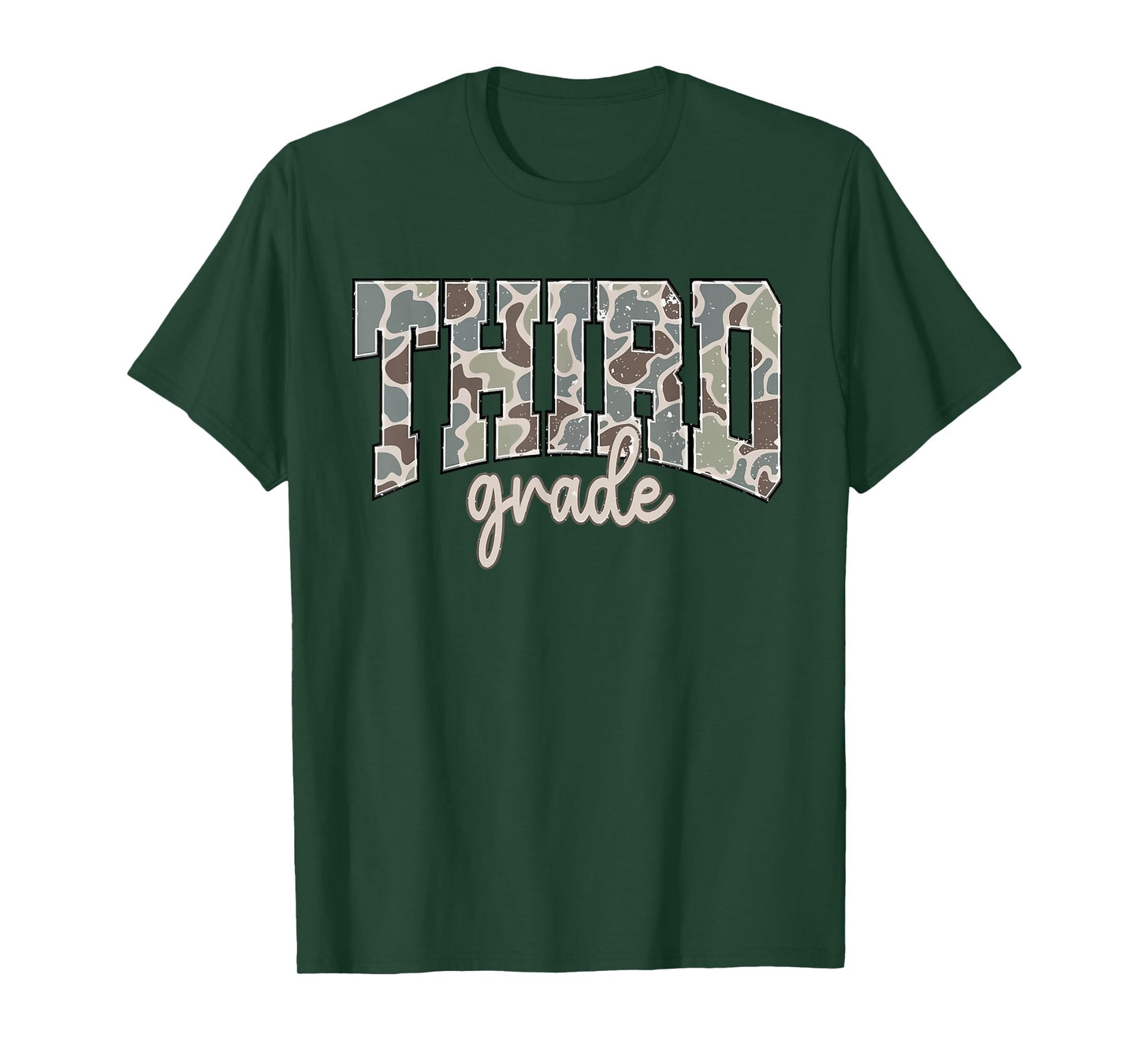Camo Third Grade Boy Hello 3rd Grade Students Teachers T-Shirt