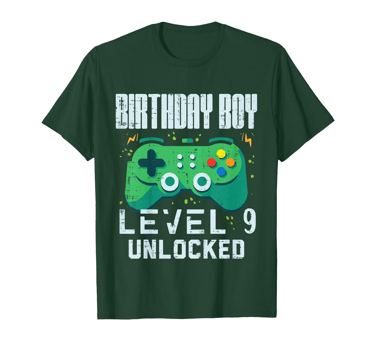 Kids Birthday Boy Level 9 Unlocked Gamer Controller 9th Bday Boys T-Shirt