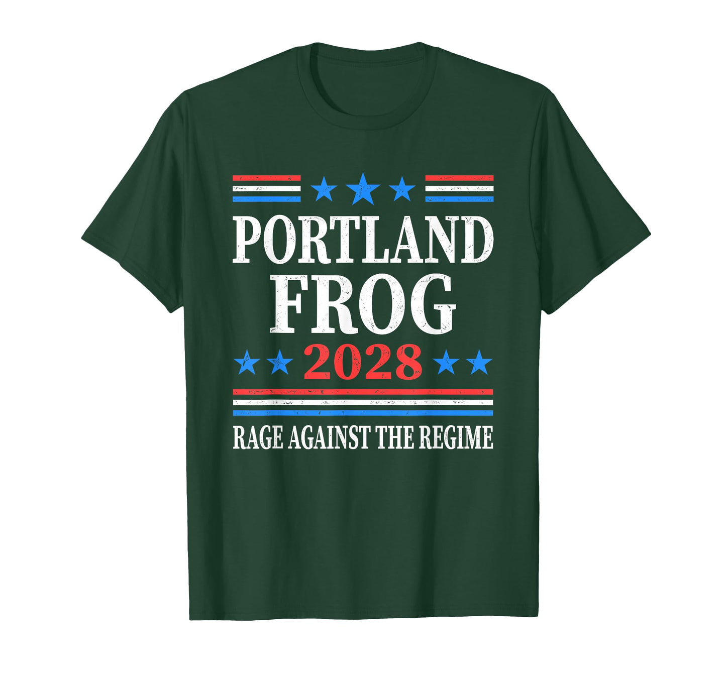 Portland Frog 2028 Rage Against The Regime US Flag Vintage T-Shirt