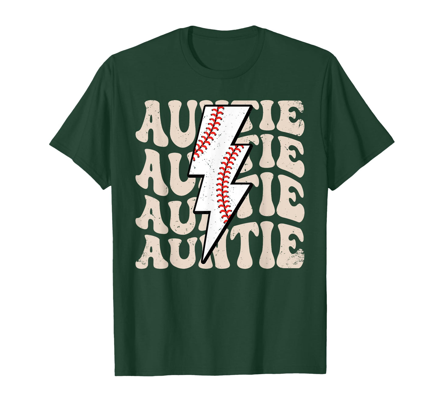 Lightning Groovy Proud Aunt Baseball Auntie Family Matching T-Shirt