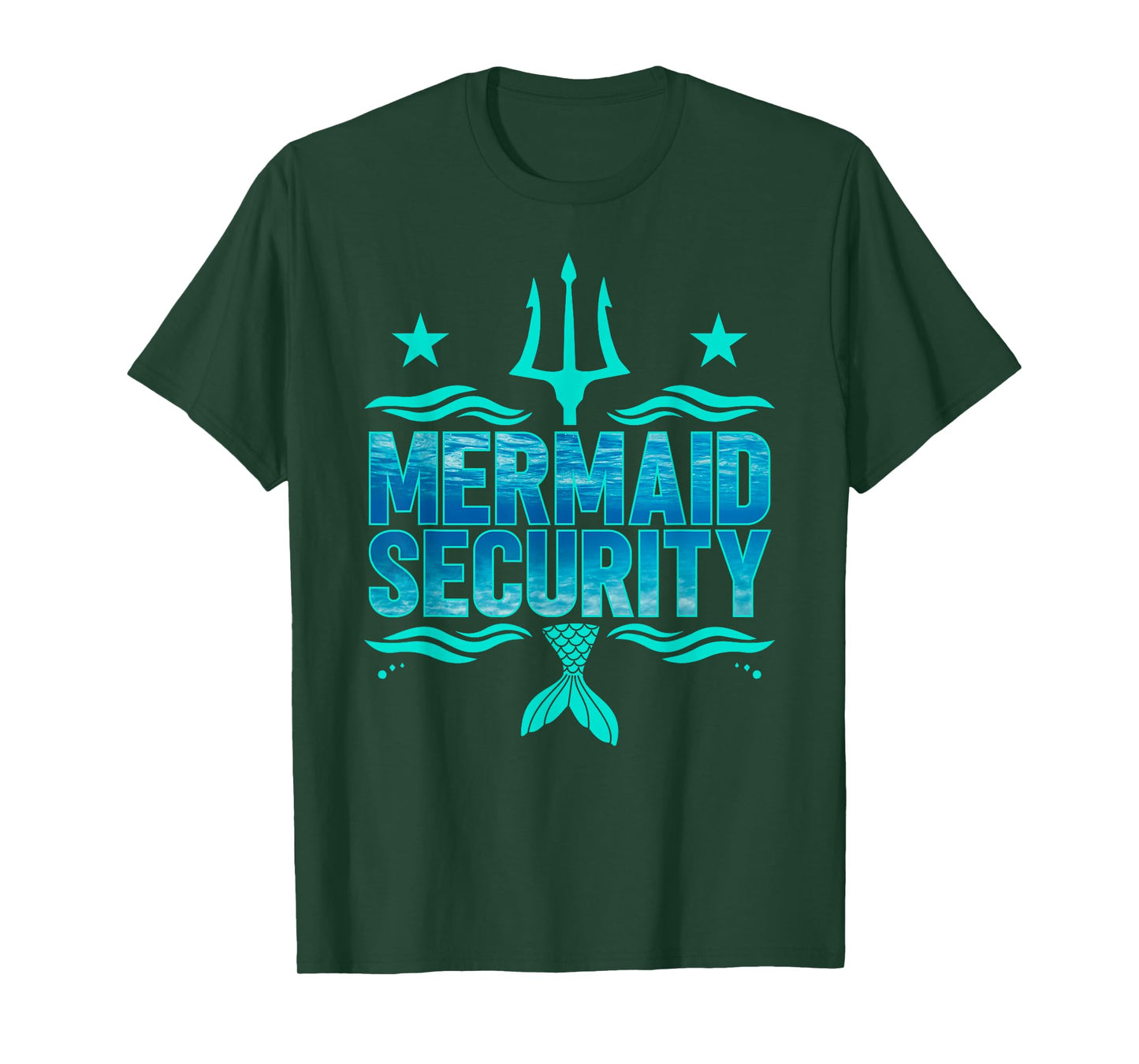 Mermaid Security Squad Matching Trident Birthday Love Merman T-Shirt